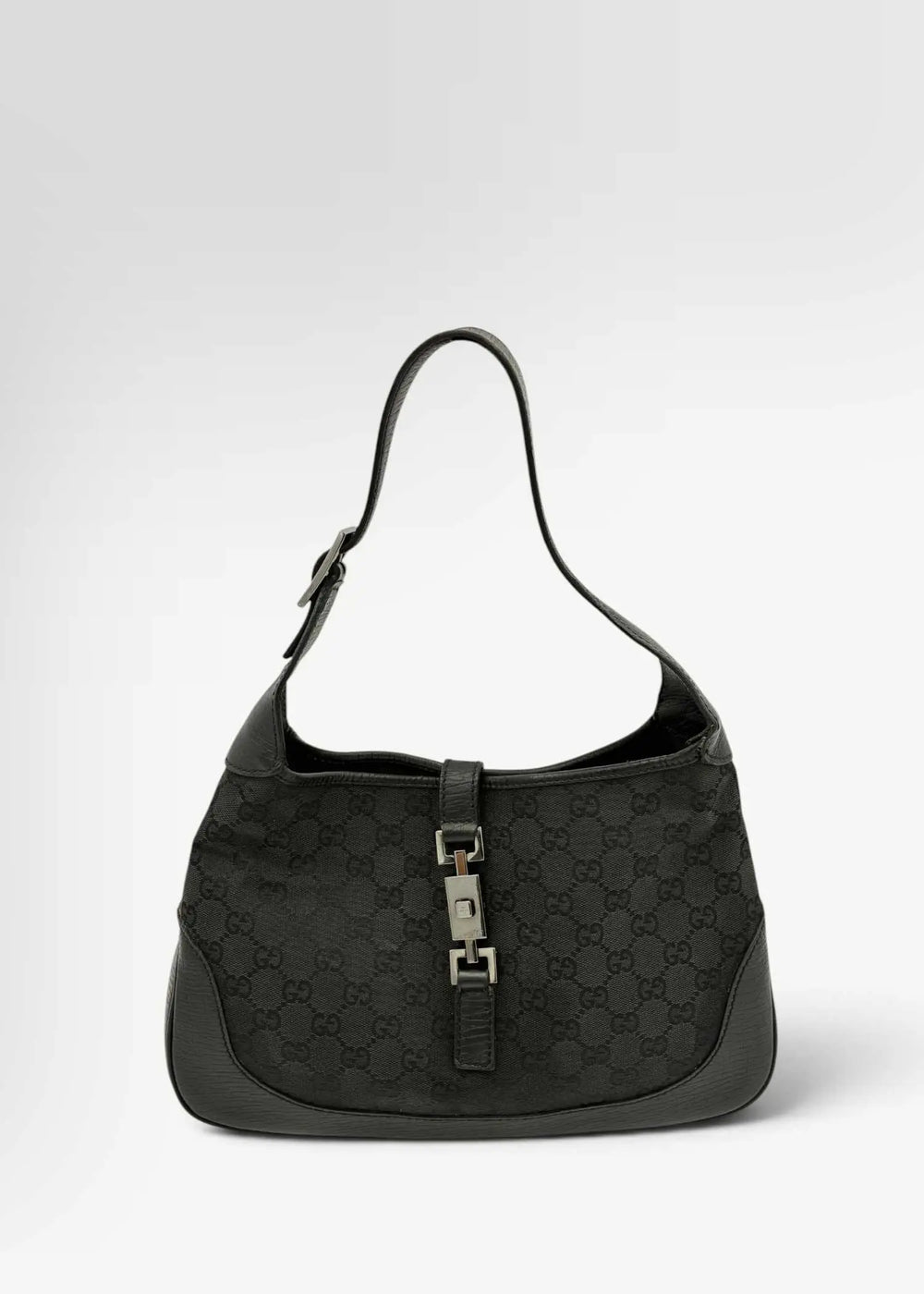 Preloved | Gucci GG Monogram Jackie Skuldertaske i Sort Canvas Gucci