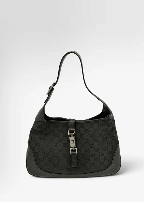 Preloved | Gucci GG Monogram Jackie Skuldertaske i Sort Canvas Gucci