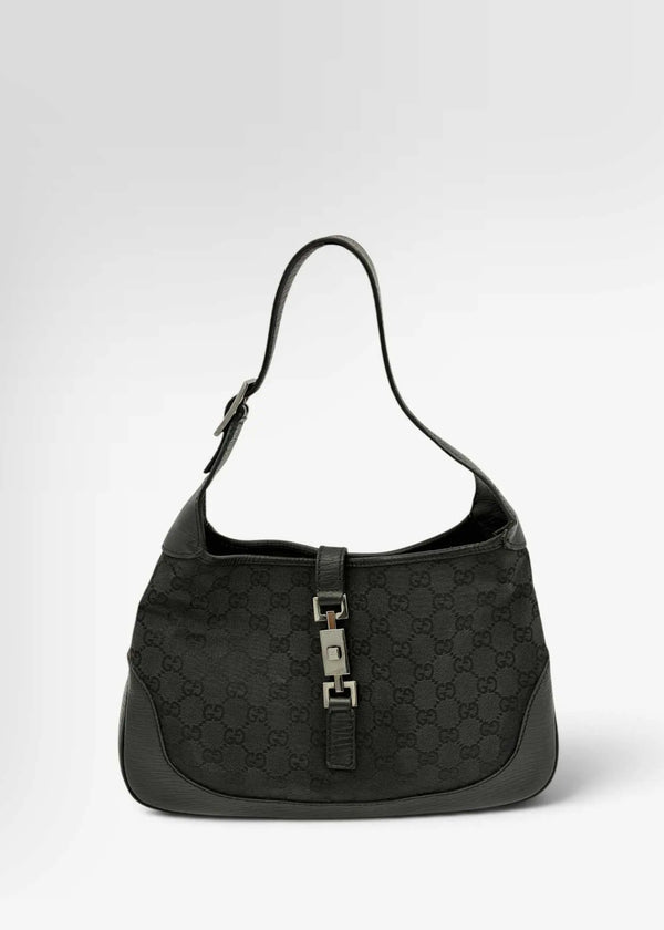 Preloved | Gucci GG Monogram Jackie Skuldertaske i Sort Canvas Gucci