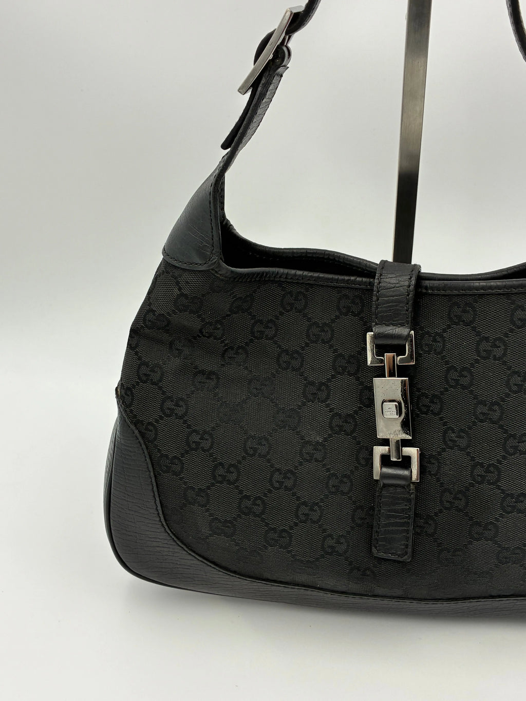 Preloved | Gucci GG Monogram Jackie Skuldertaske i Sort Canvas Gucci