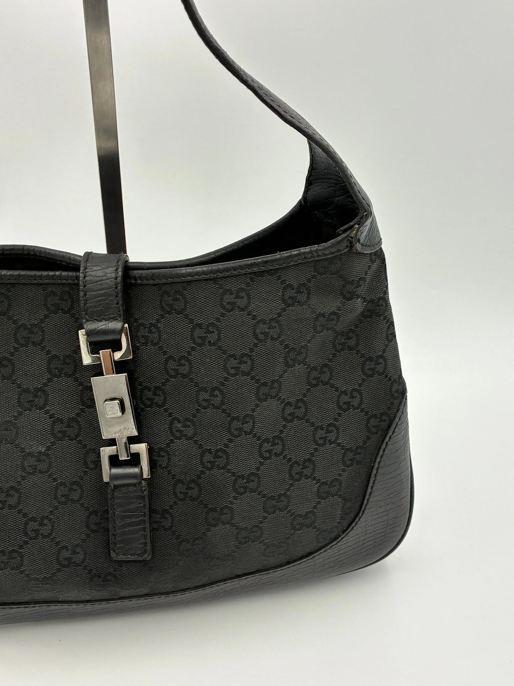 Preloved | Gucci GG Monogram Jackie Skuldertaske i Sort Canvas Gucci