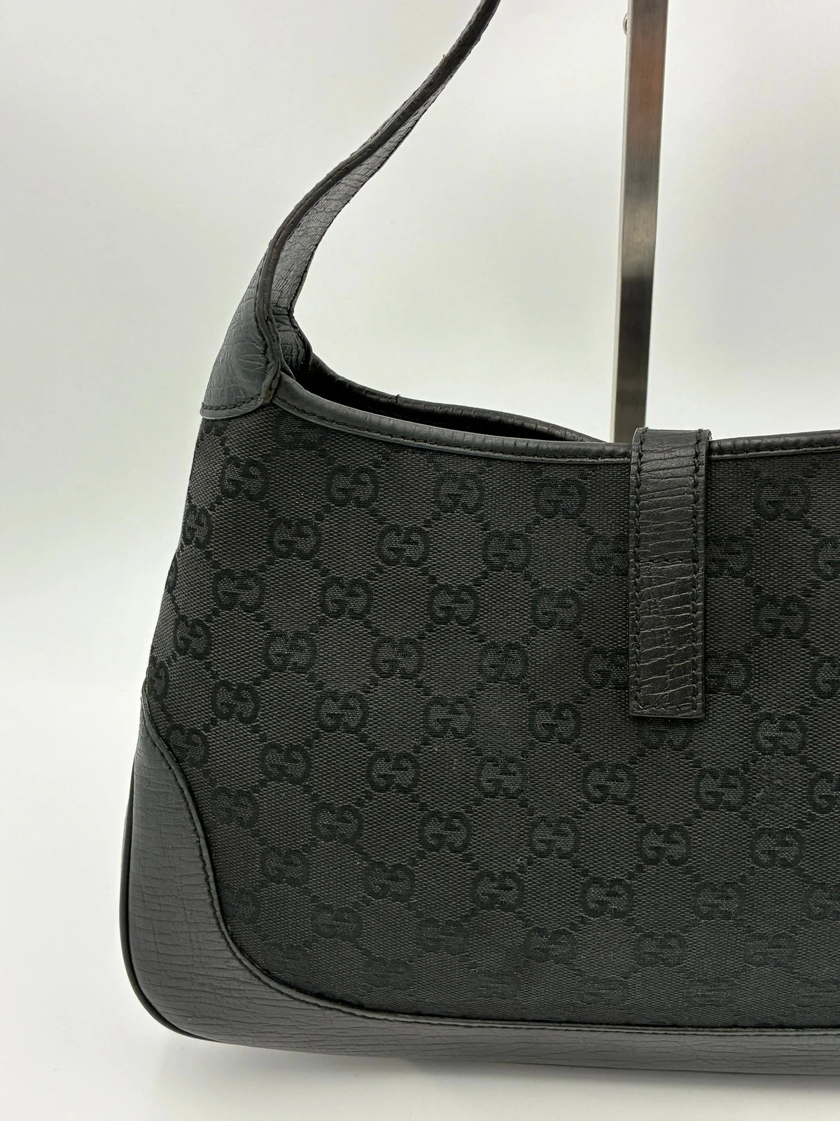 Preloved | Gucci GG Monogram Jackie Skuldertaske i Sort Canvas Gucci
