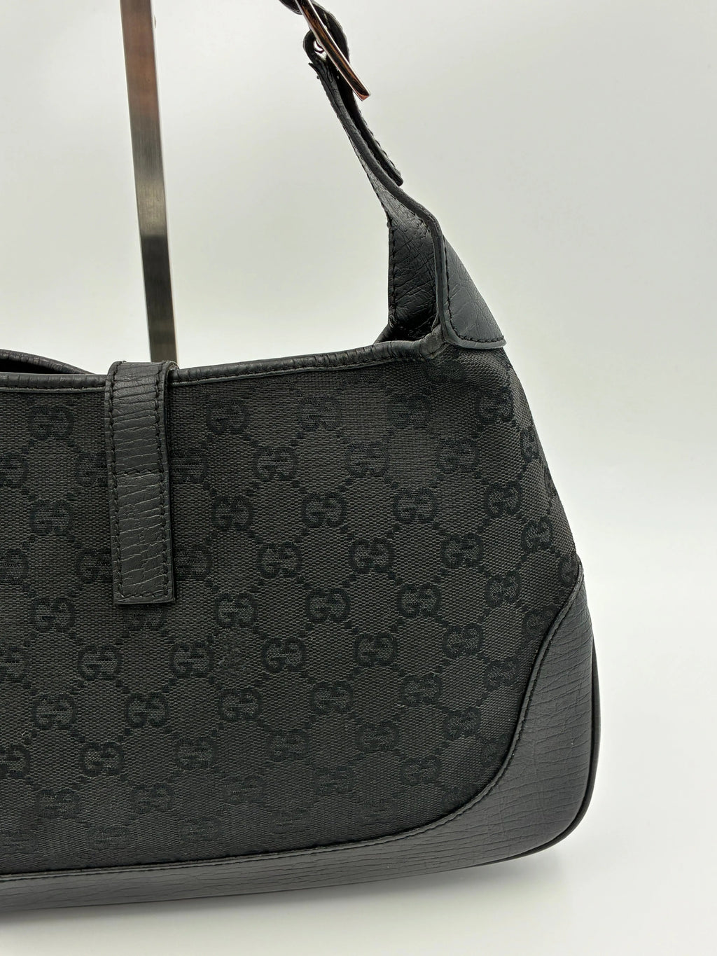 Preloved | Gucci GG Monogram Jackie Skuldertaske i Sort Canvas Gucci