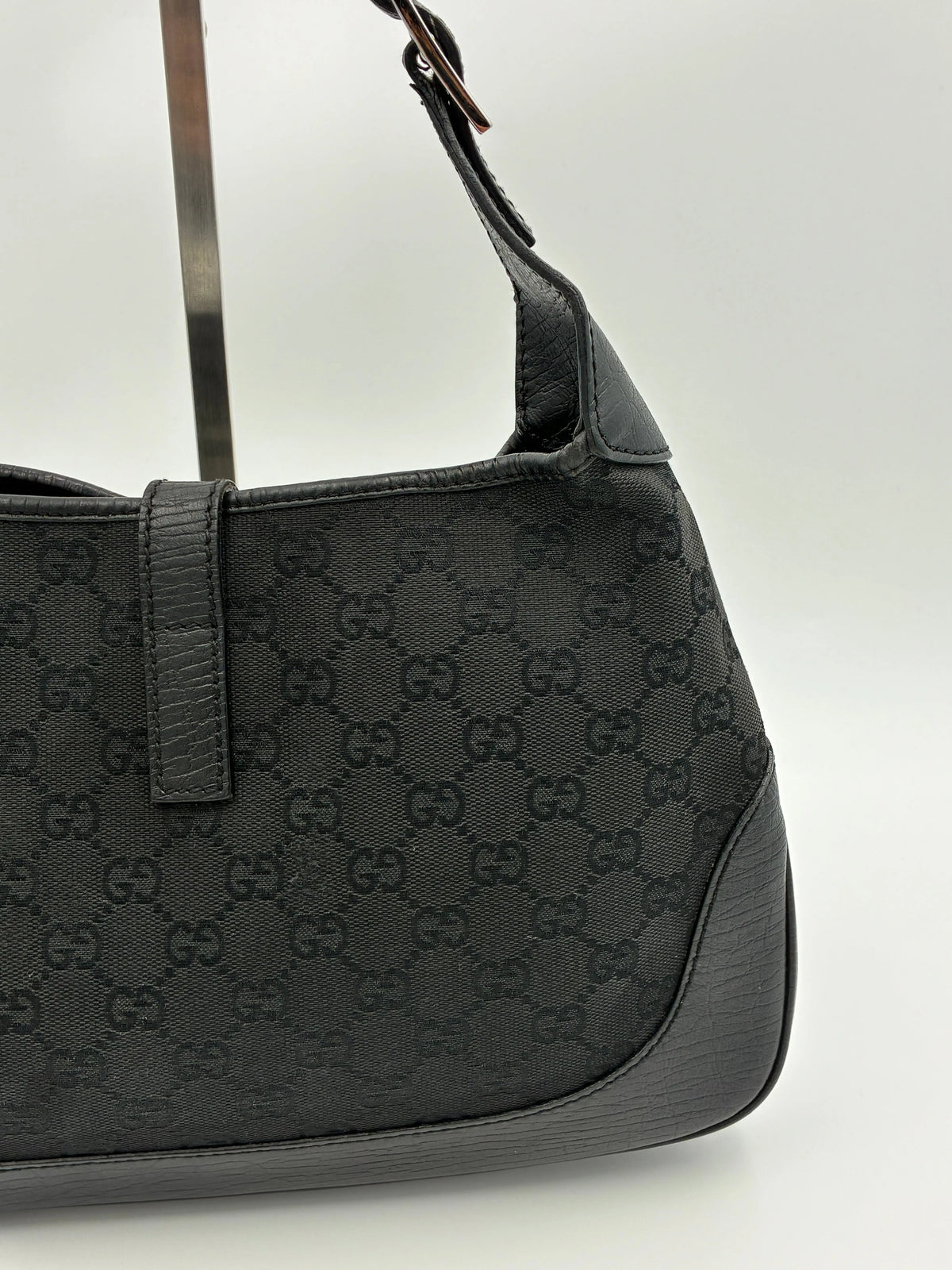 Preloved | Gucci GG Monogram Jackie Skuldertaske i Sort Canvas Gucci
