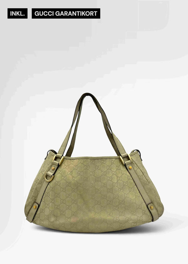 Preloved | Gucci Guccissima Monogram Abbey Skuldertaske i Cremefarvet Læder Gucci