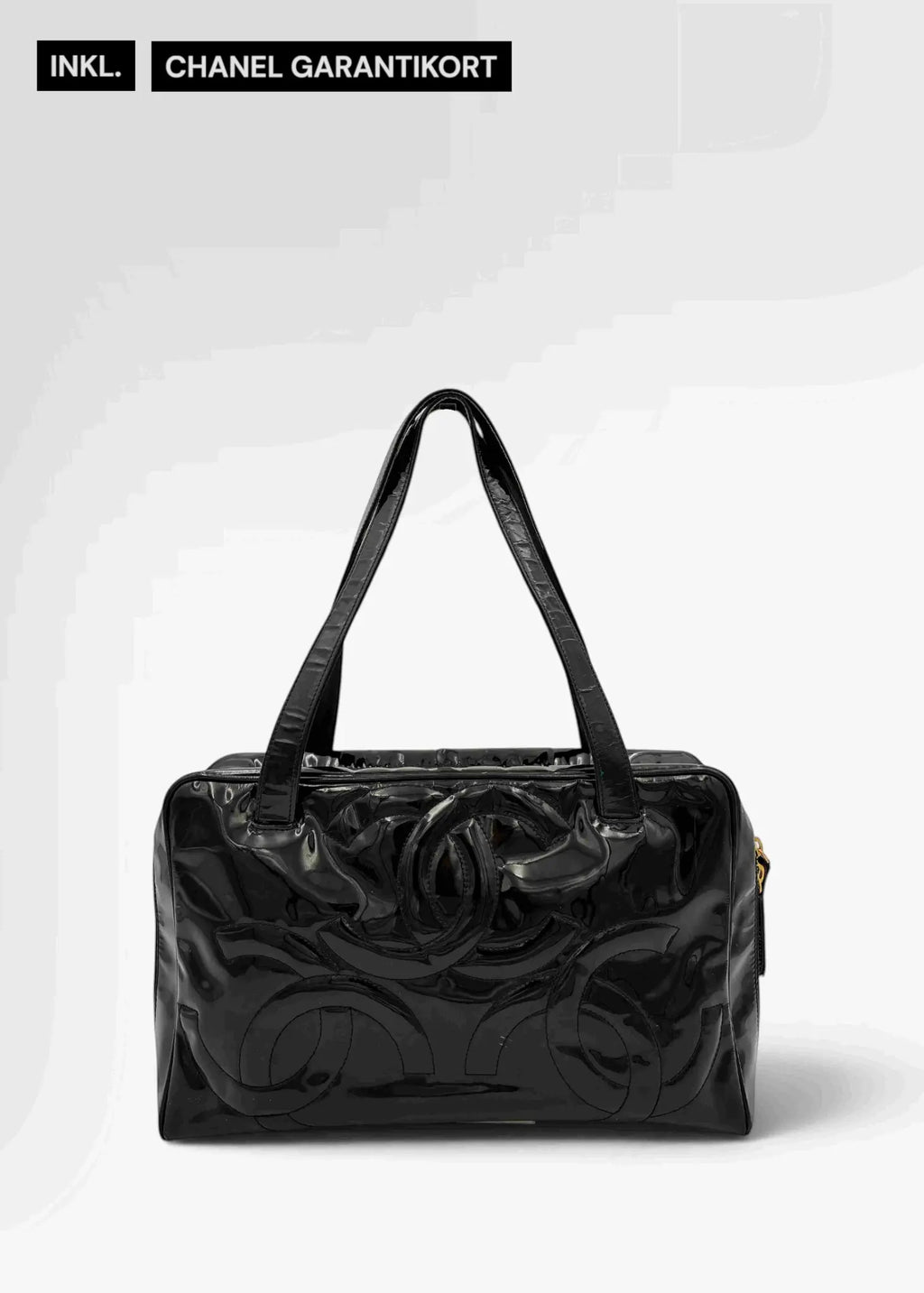 Preloved | Chanel Triple CC Håndtaske i Sort Laklæder Chanel