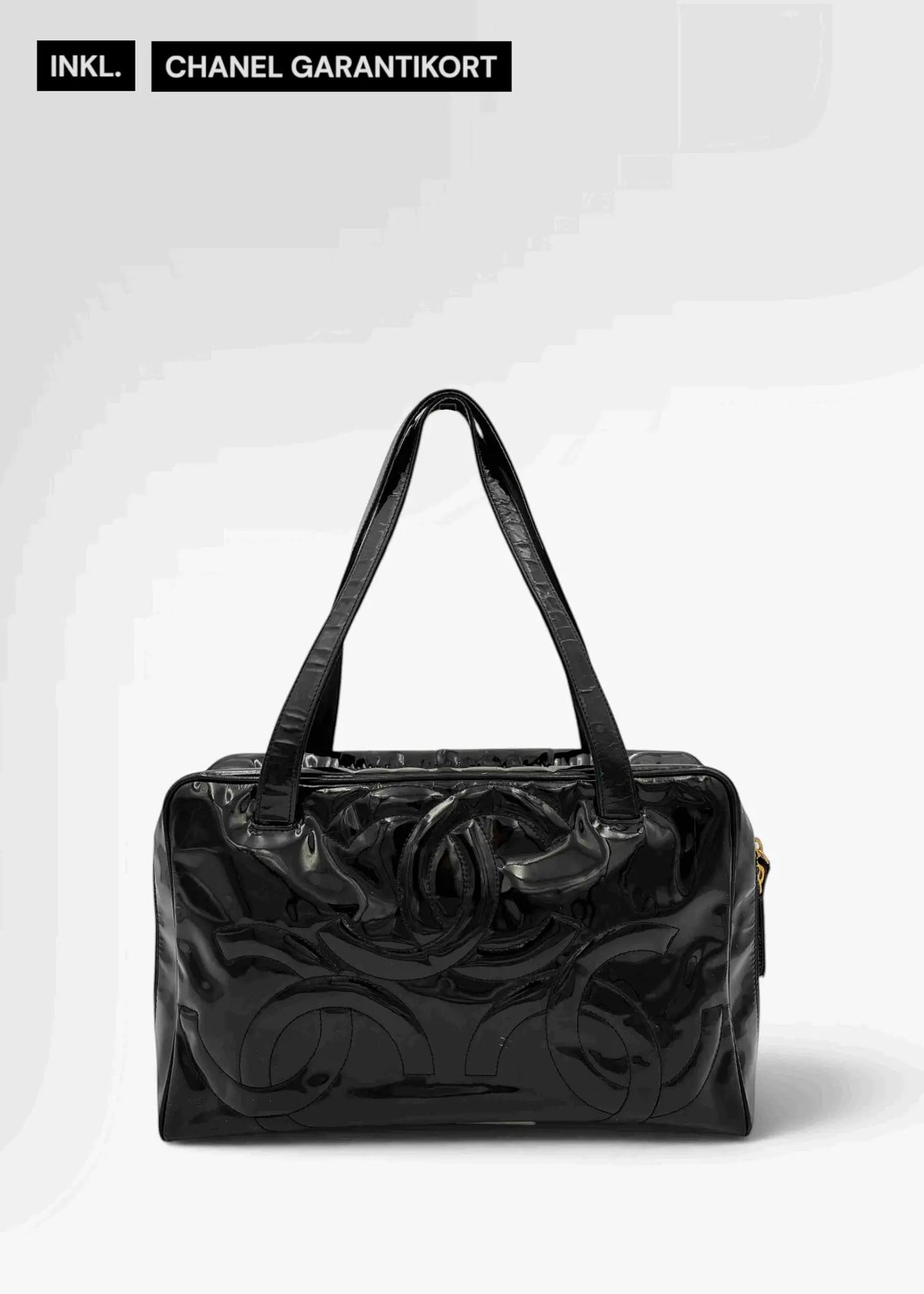 Preloved | Chanel Triple CC Håndtaske i Sort Laklæder Chanel