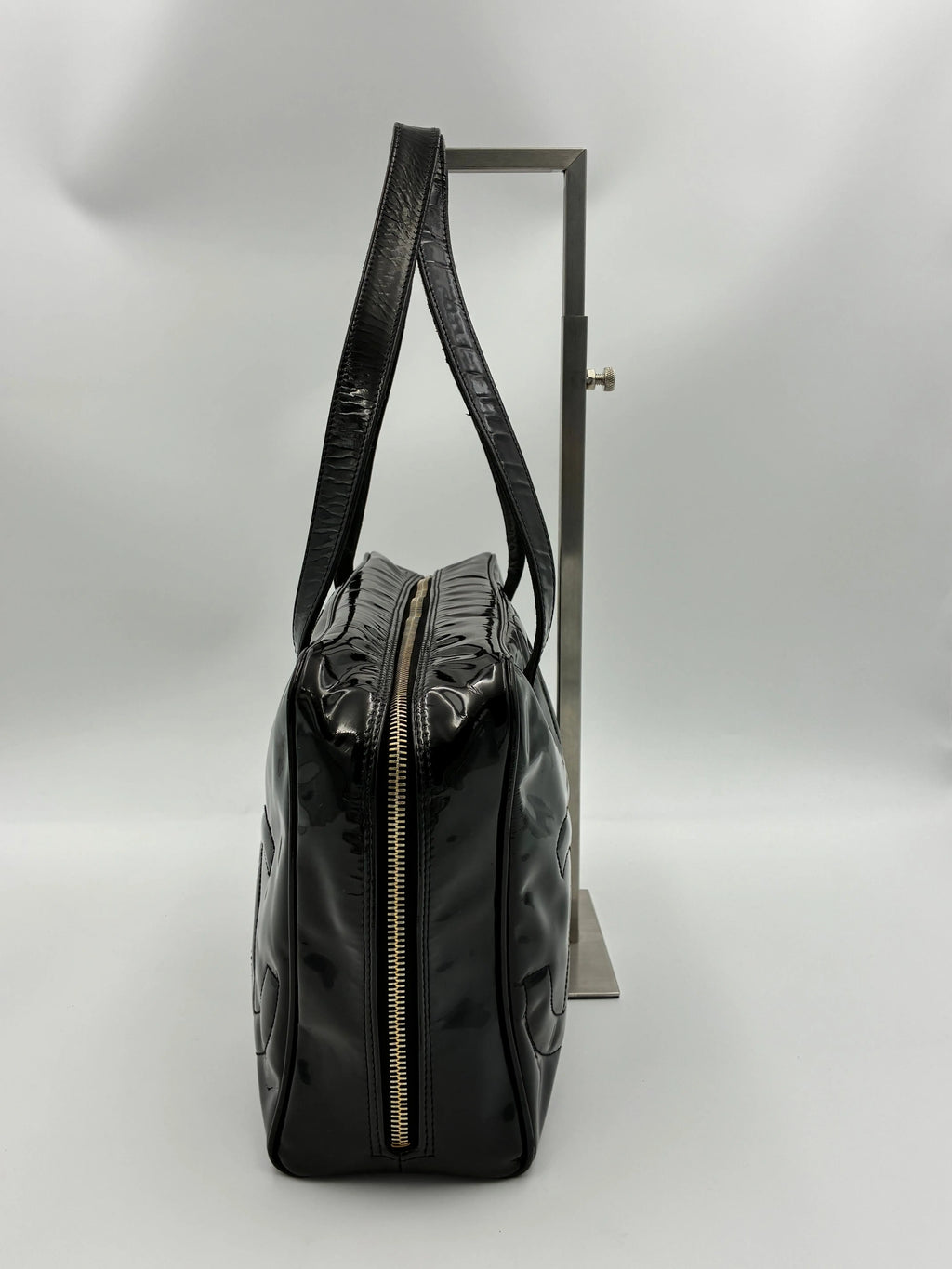 Preloved | Chanel Triple CC Håndtaske i Sort Laklæder Chanel