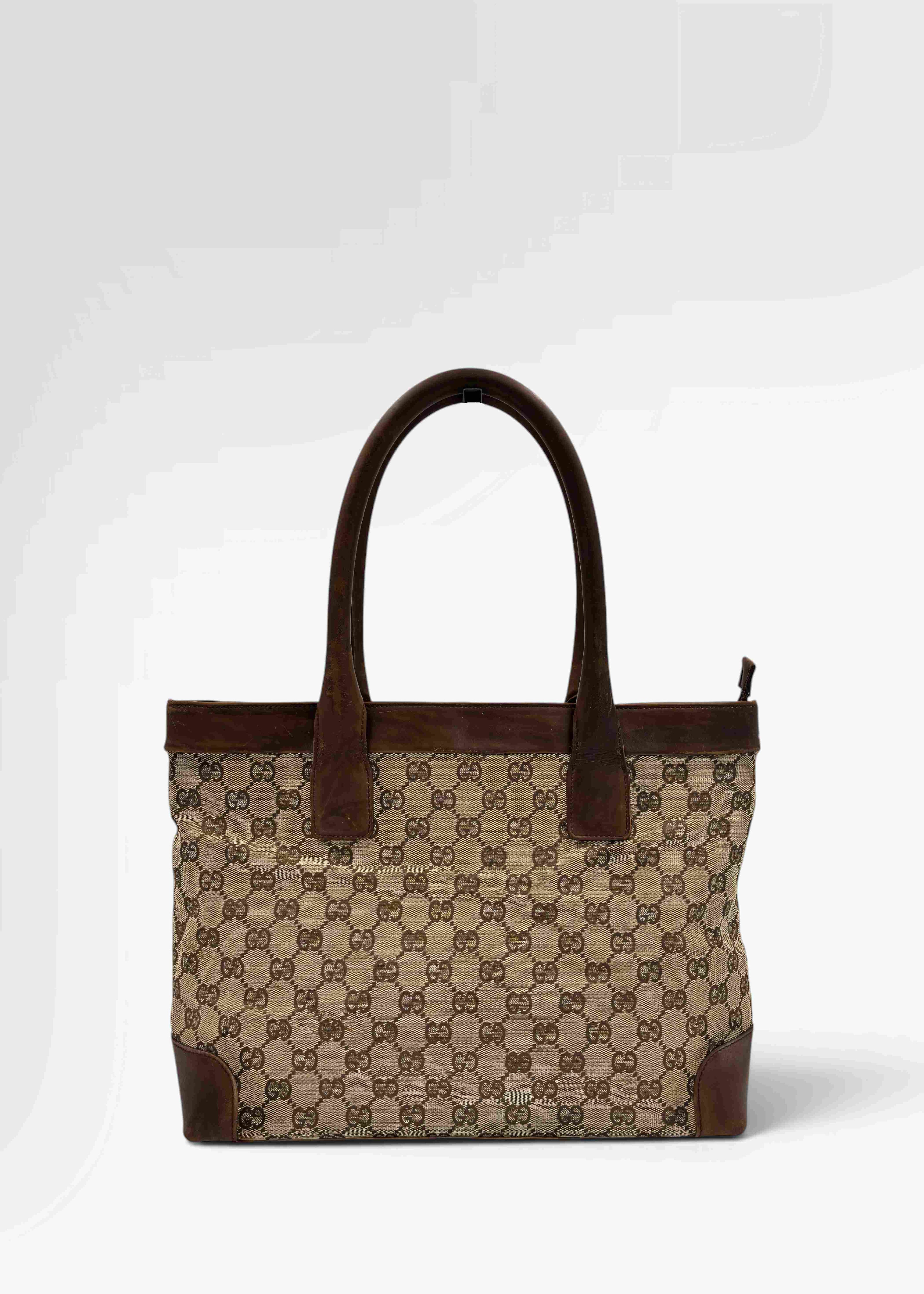 Preloved | Gucci GG Monogram Totebag Håndtaske i Brun Canvas Gucci
