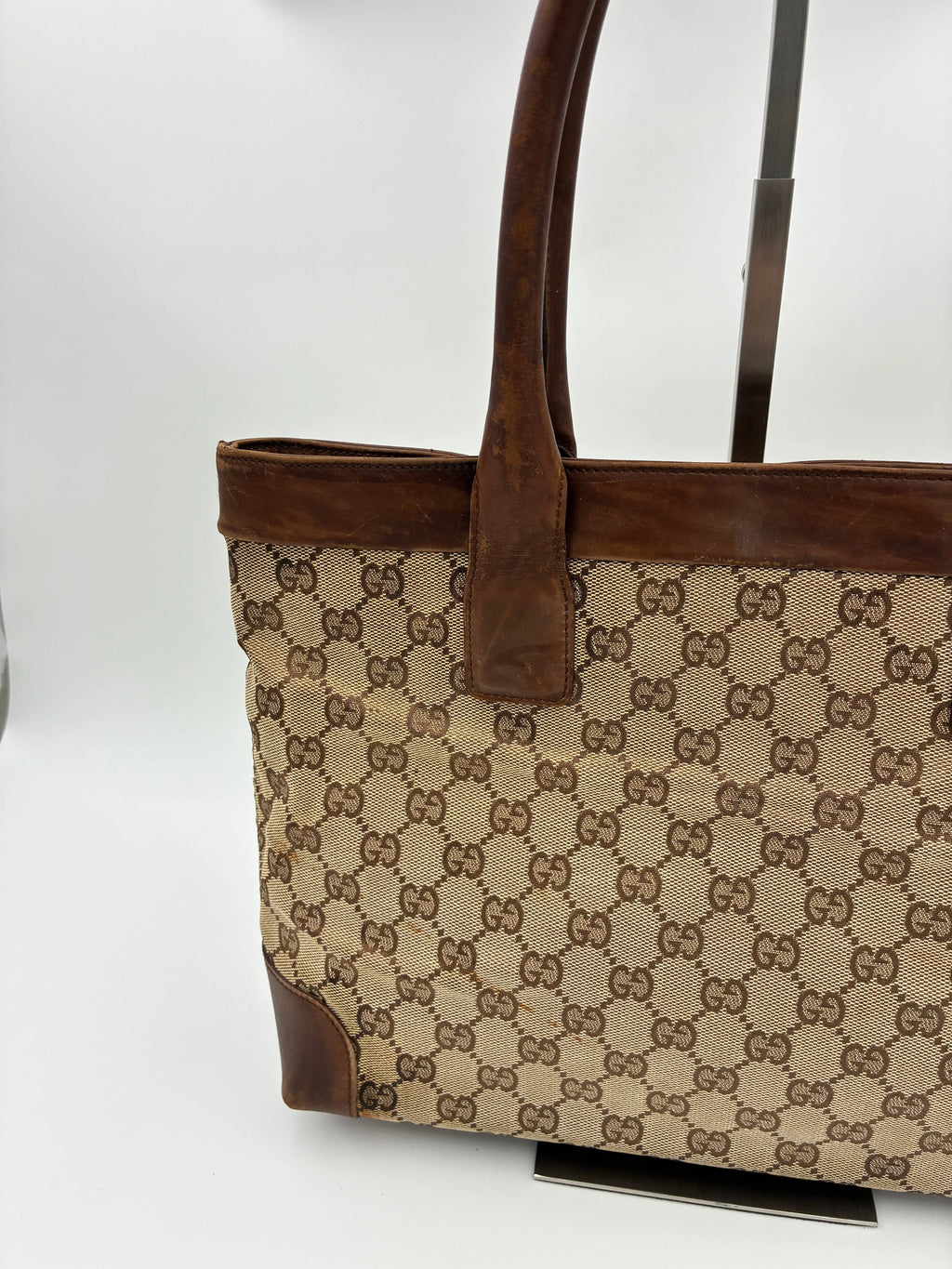 Preloved | Gucci GG Monogram Totebag Håndtaske i Brun Canvas 1 Gucci