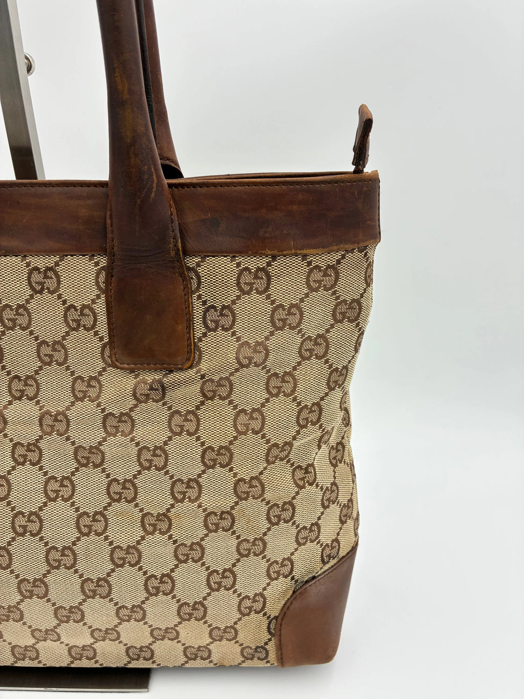 Preloved | Gucci GG Monogram Totebag Håndtaske i Brun Canvas 1 Gucci