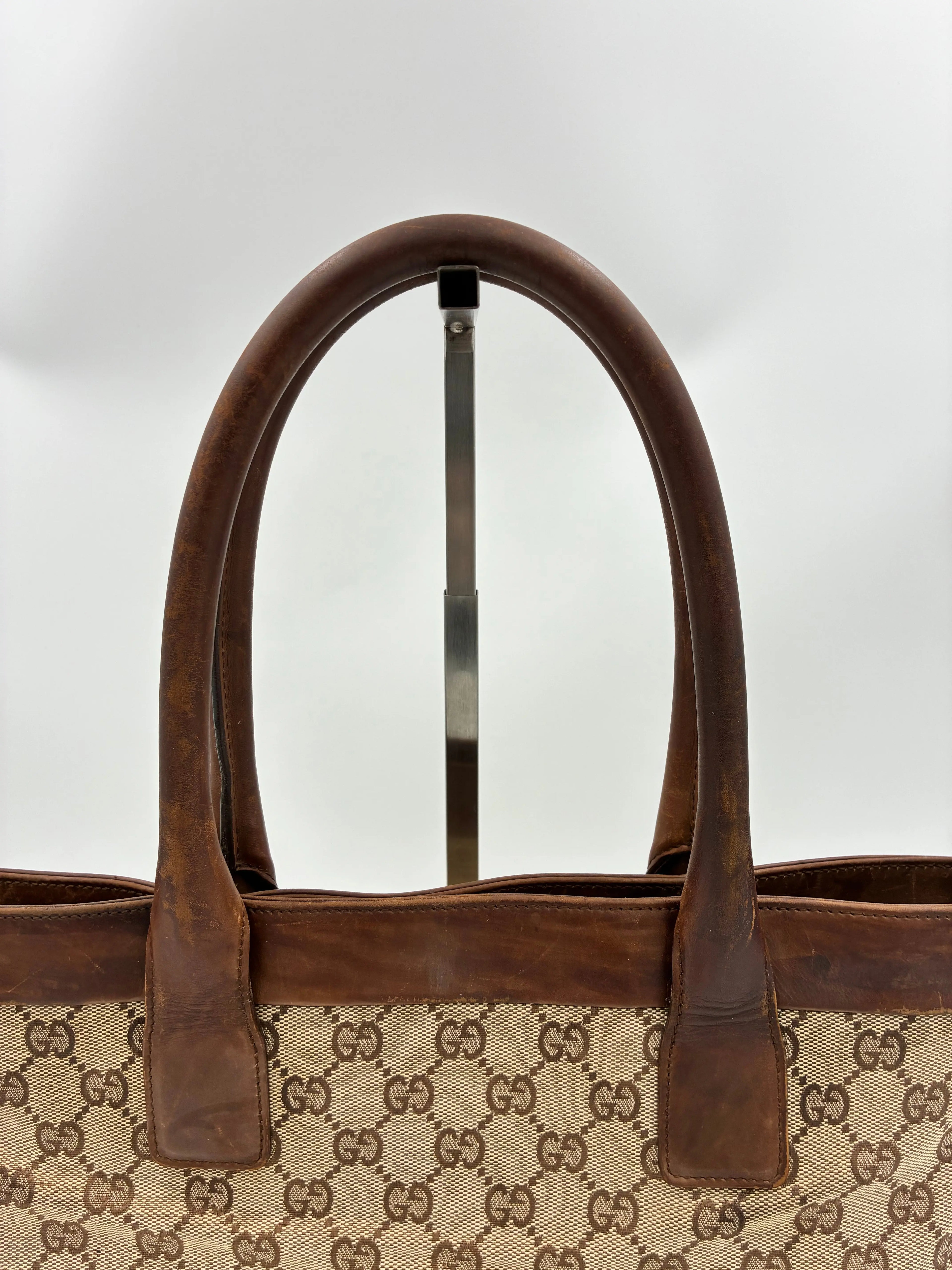 Preloved | Gucci GG Monogram Totebag Håndtaske i Brun Canvas 1 Gucci