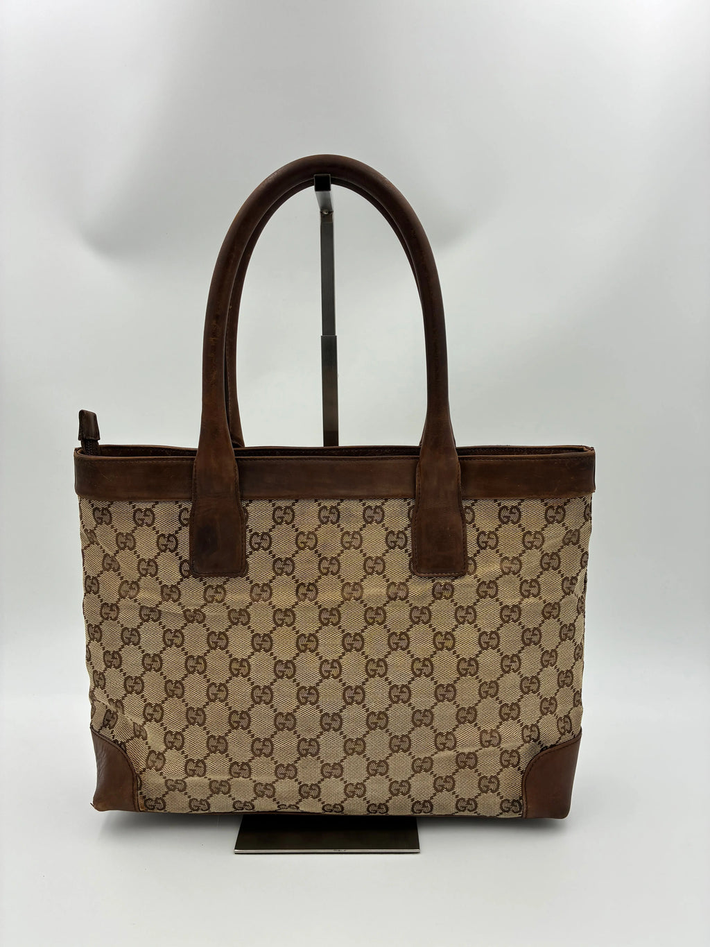 Preloved | Gucci GG Monogram Totebag Håndtaske i Brun Canvas 1 Gucci