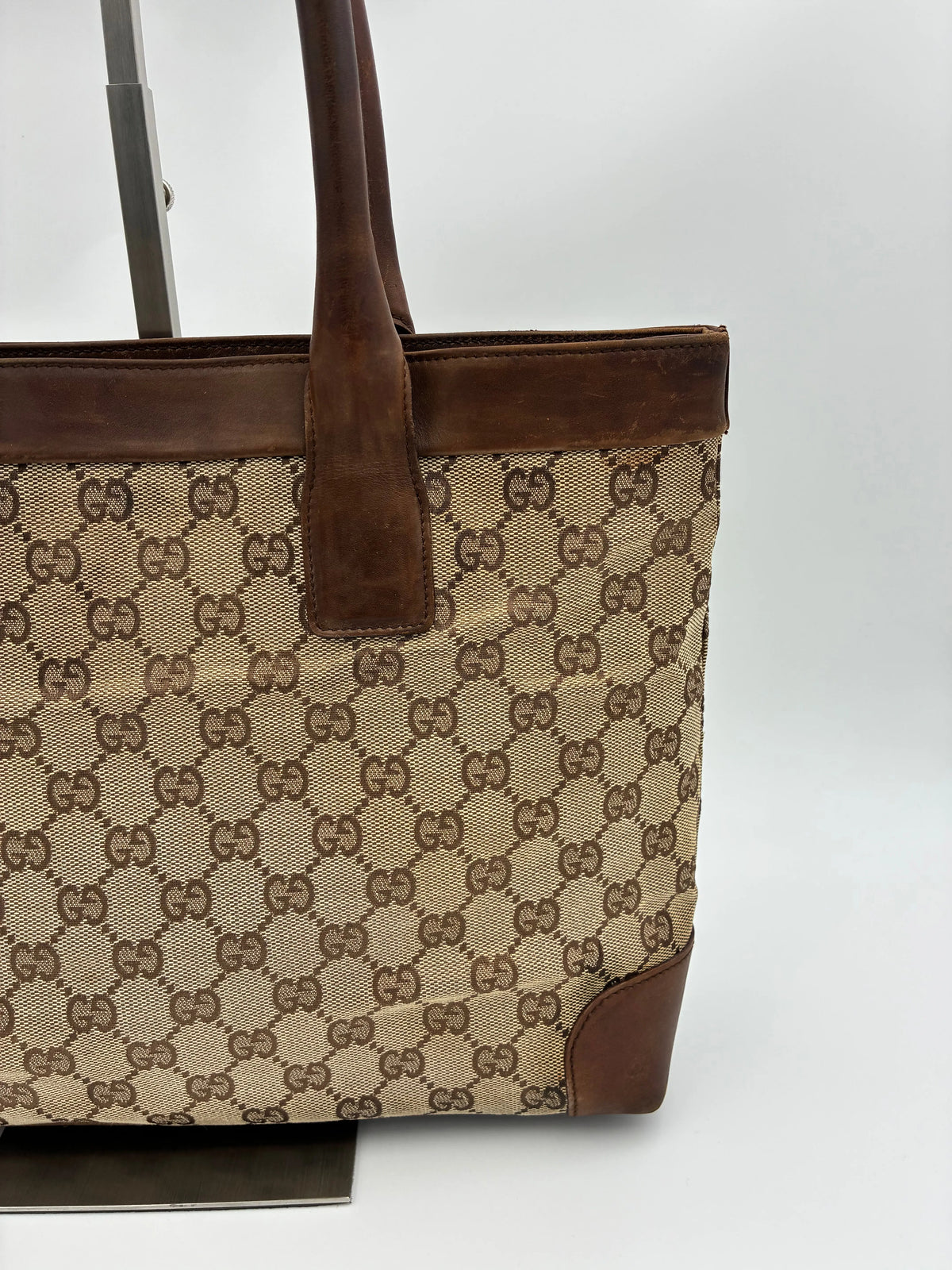 Preloved | Gucci GG Monogram Totebag Håndtaske i Brun Canvas 1 Gucci