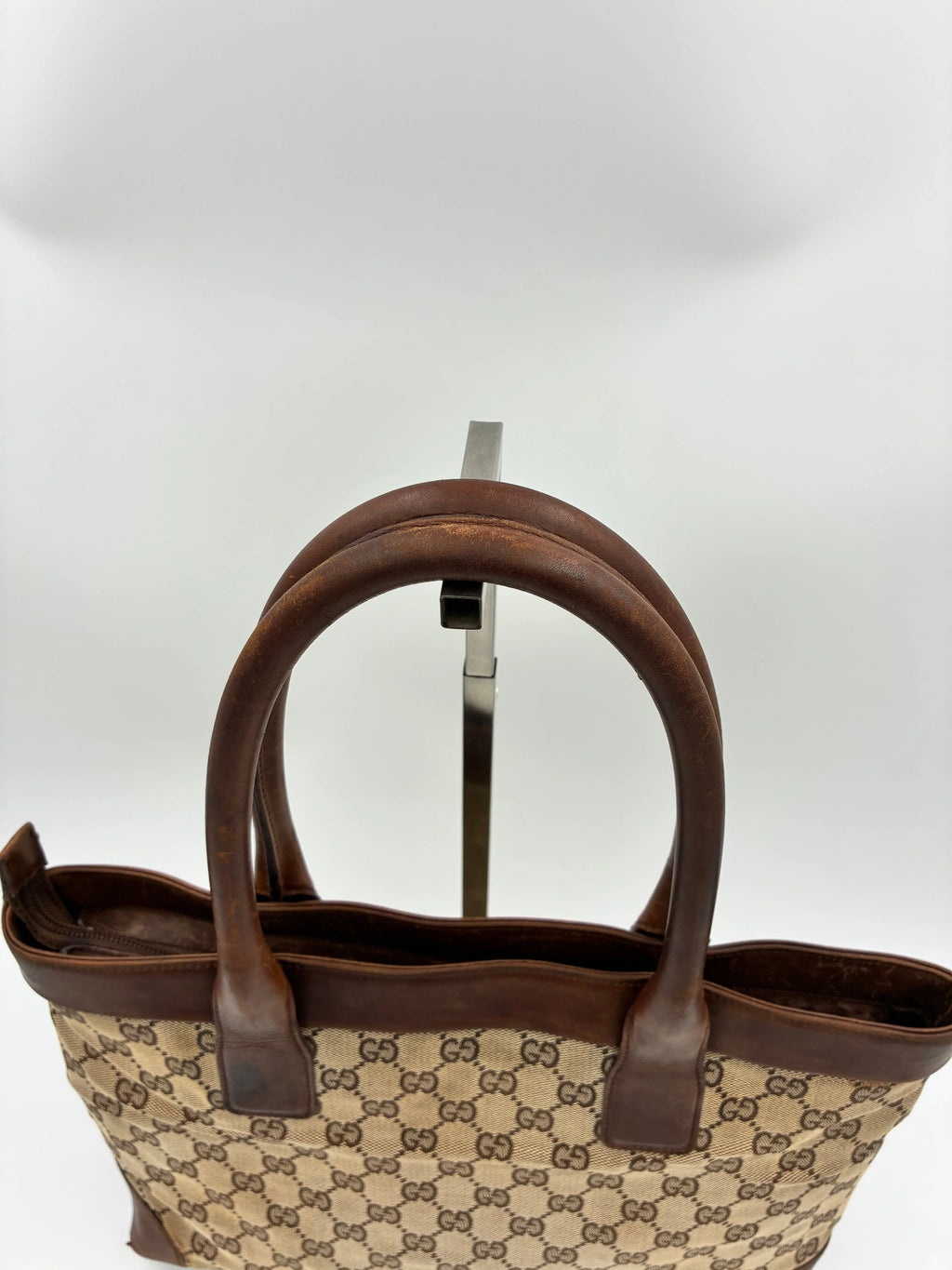 Preloved | Gucci GG Monogram Totebag Håndtaske i Brun Canvas 1 Gucci