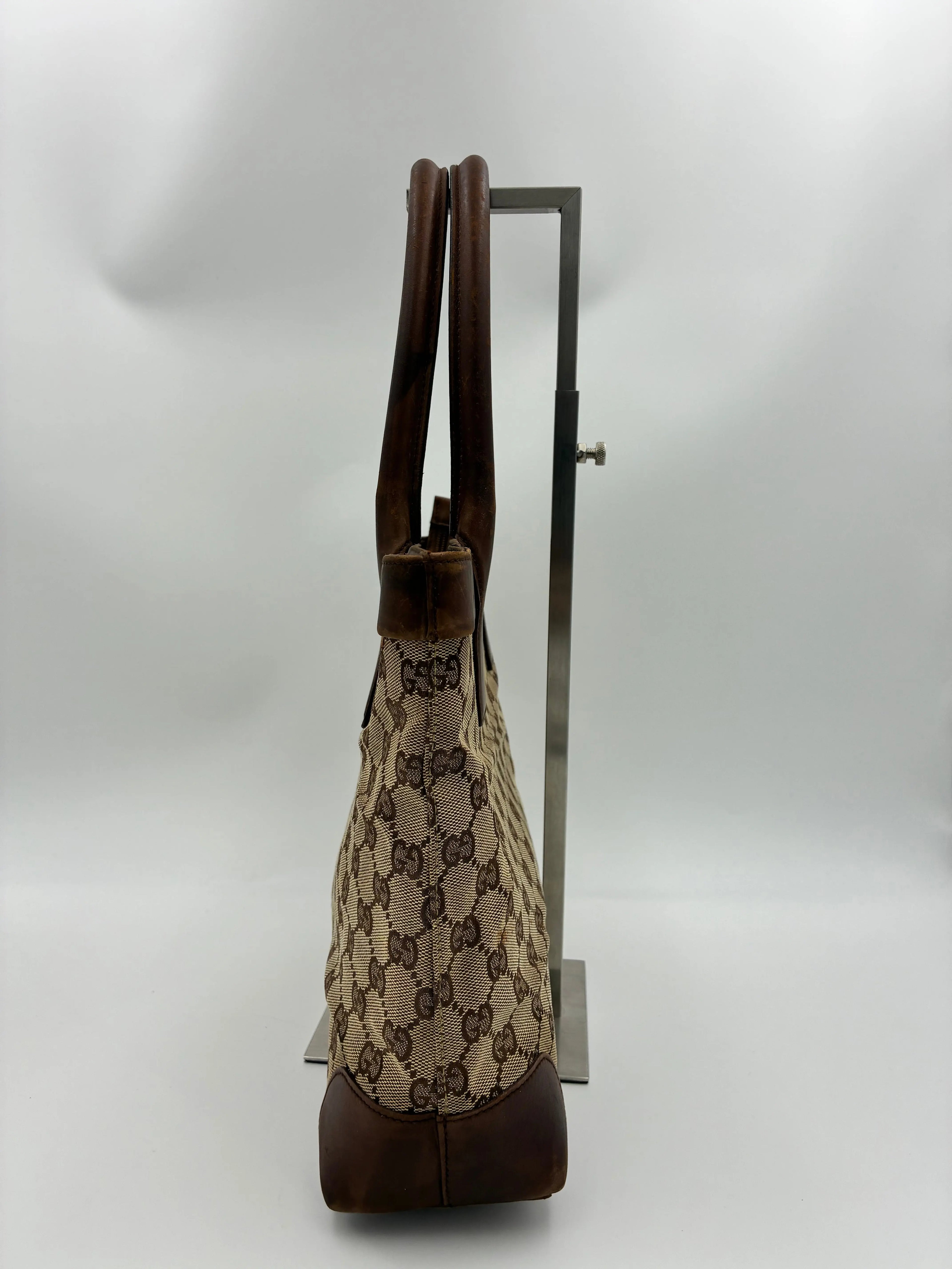 Preloved | Gucci GG Monogram Totebag Håndtaske i Brun Canvas 1 Gucci