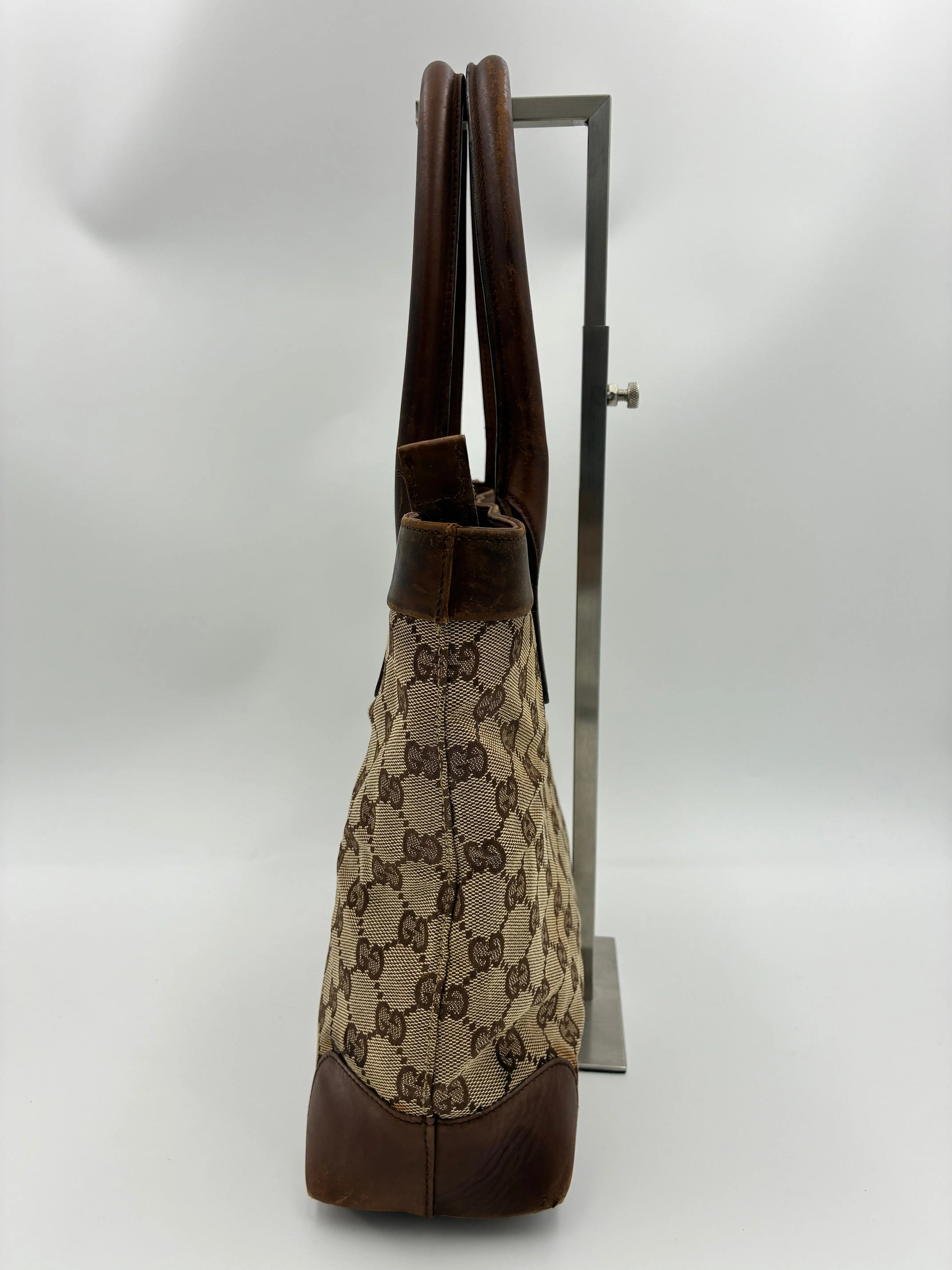 Preloved | Gucci GG Monogram Totebag Håndtaske i Brun Canvas 1 Gucci