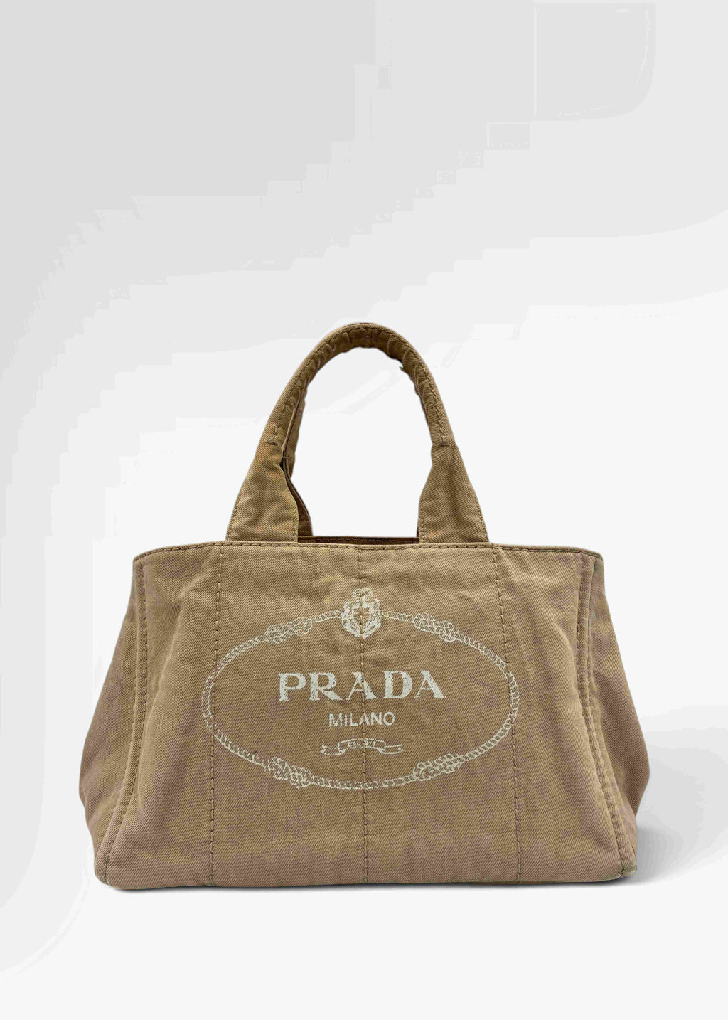 Preloved | Prada Canapa Totebag Håndtaske i Beige Canvas Prada