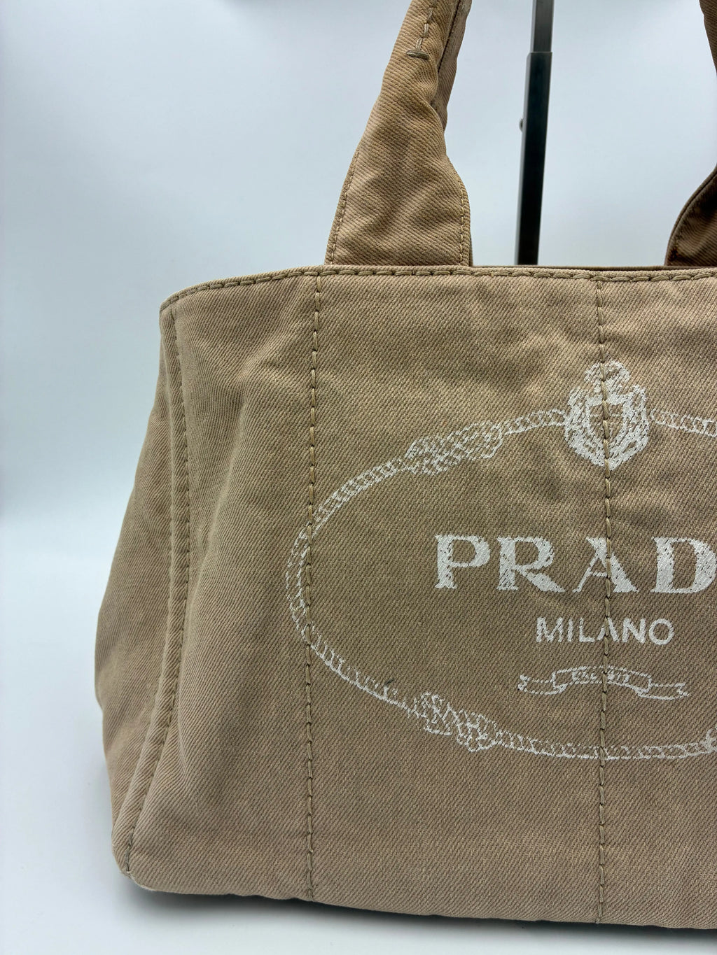 Preloved | Prada Canapa Totebag Håndtaske i Beige Canvas Prada