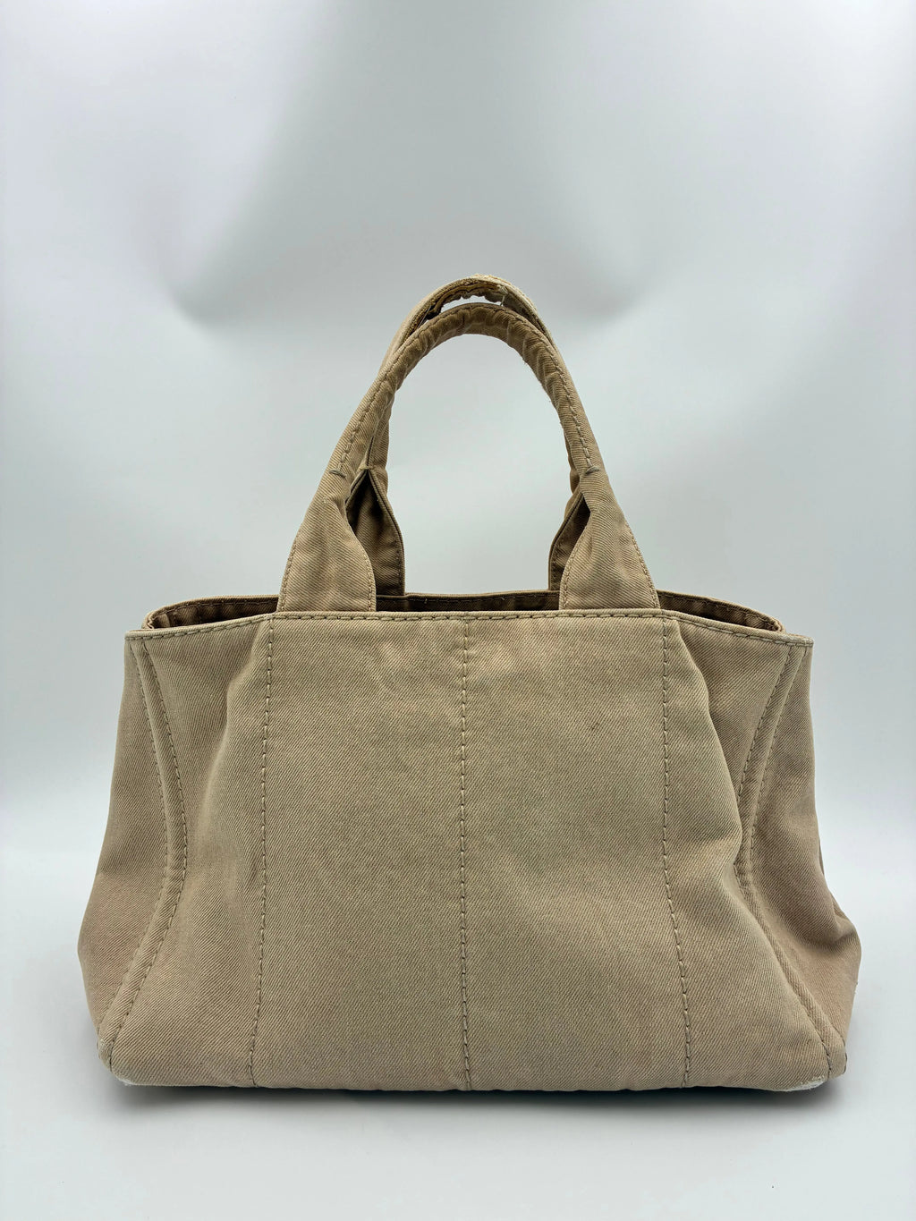 Preloved | Prada Canapa Totebag Håndtaske i Beige Canvas Prada