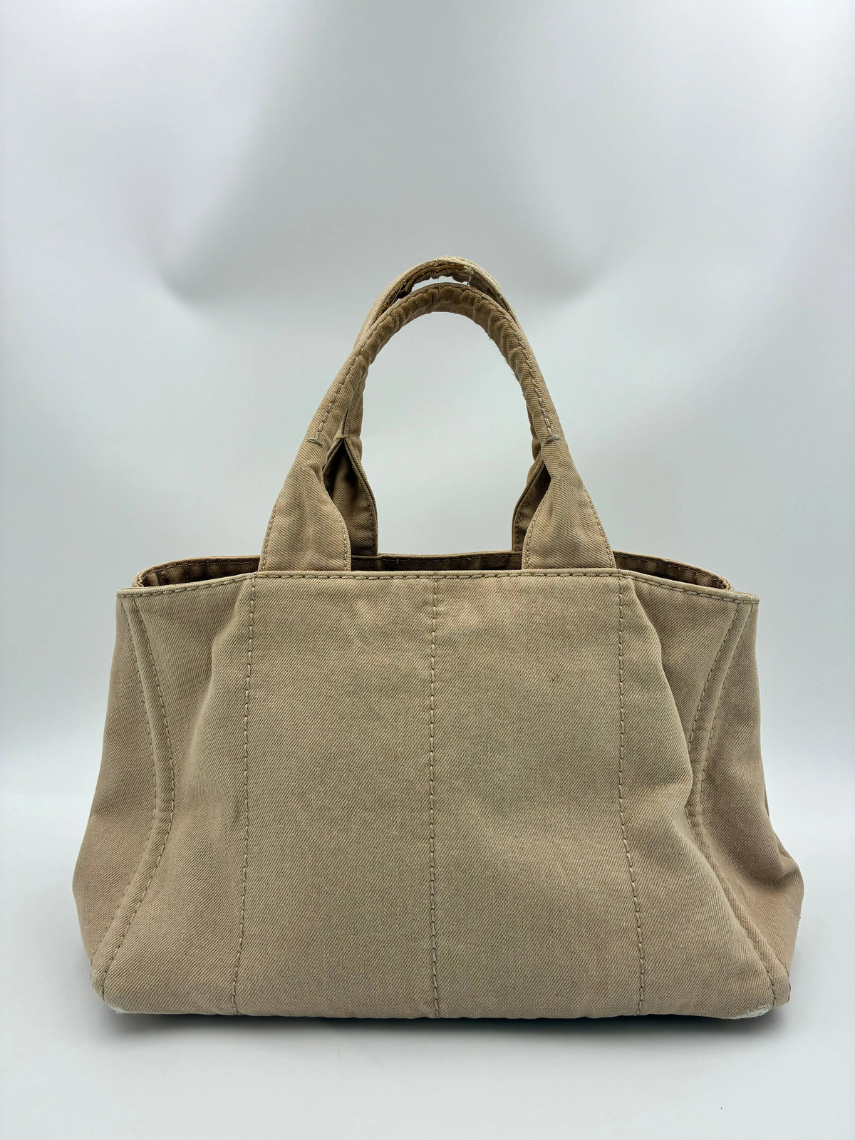 Preloved | Prada Canapa Totebag Håndtaske i Beige Canvas Prada
