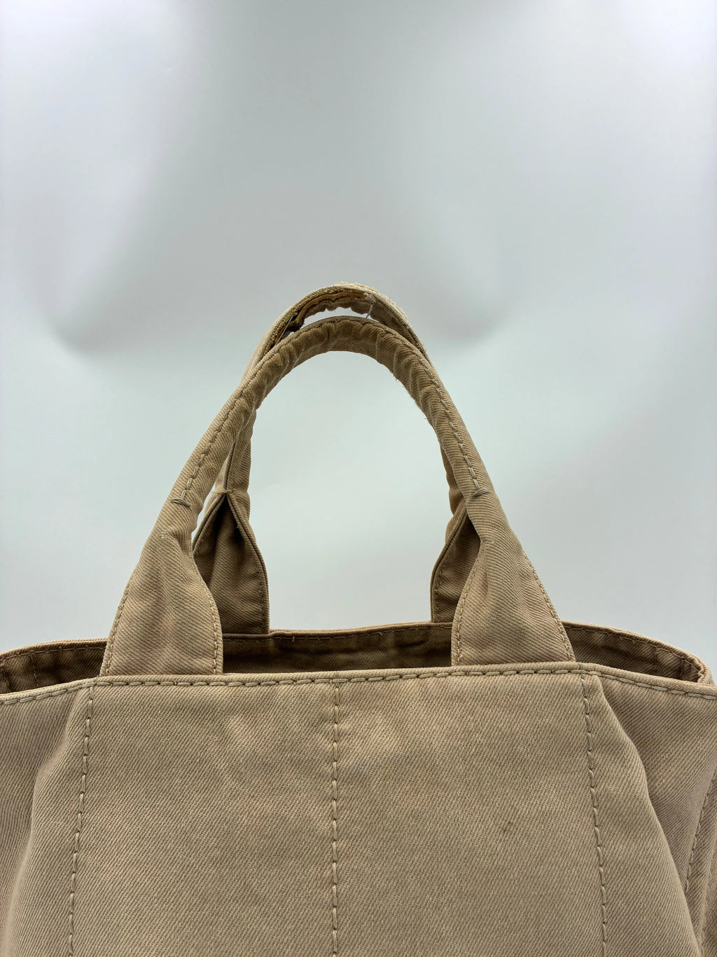 Preloved | Prada Canapa Totebag Håndtaske i Beige Canvas Prada