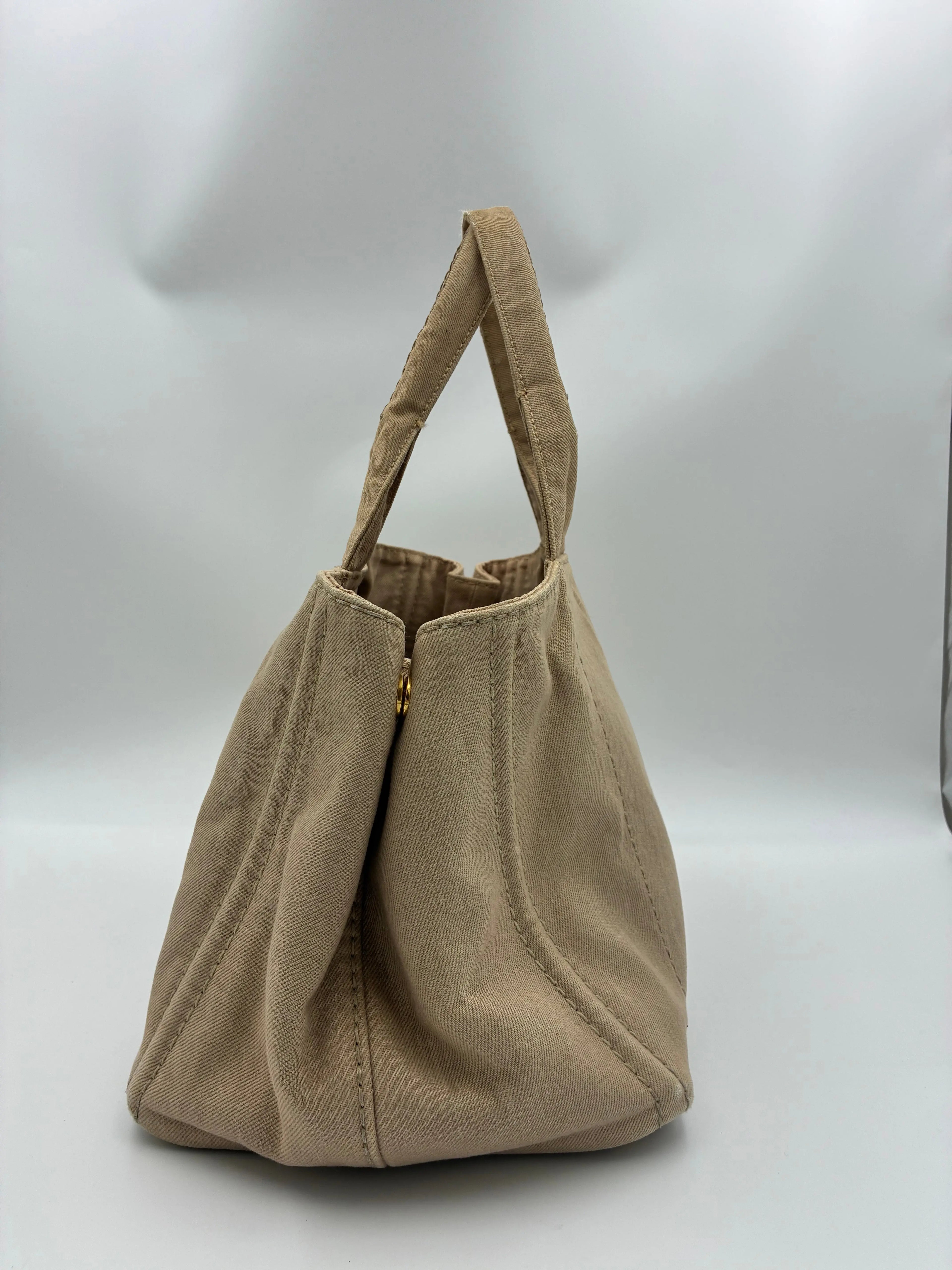 Preloved | Prada Canapa Totebag Håndtaske i Beige Canvas Prada