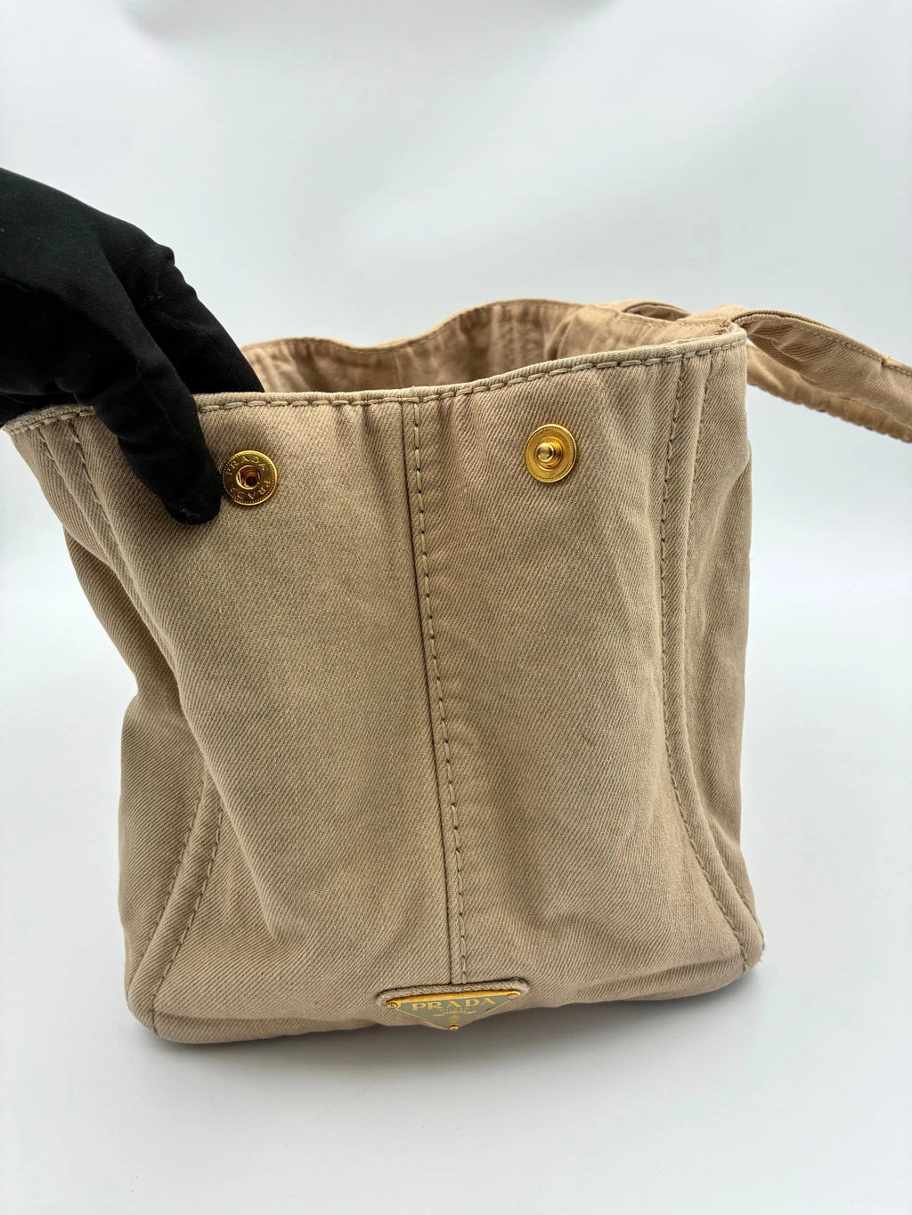 Preloved | Prada Canapa Totebag Håndtaske i Beige Canvas Prada