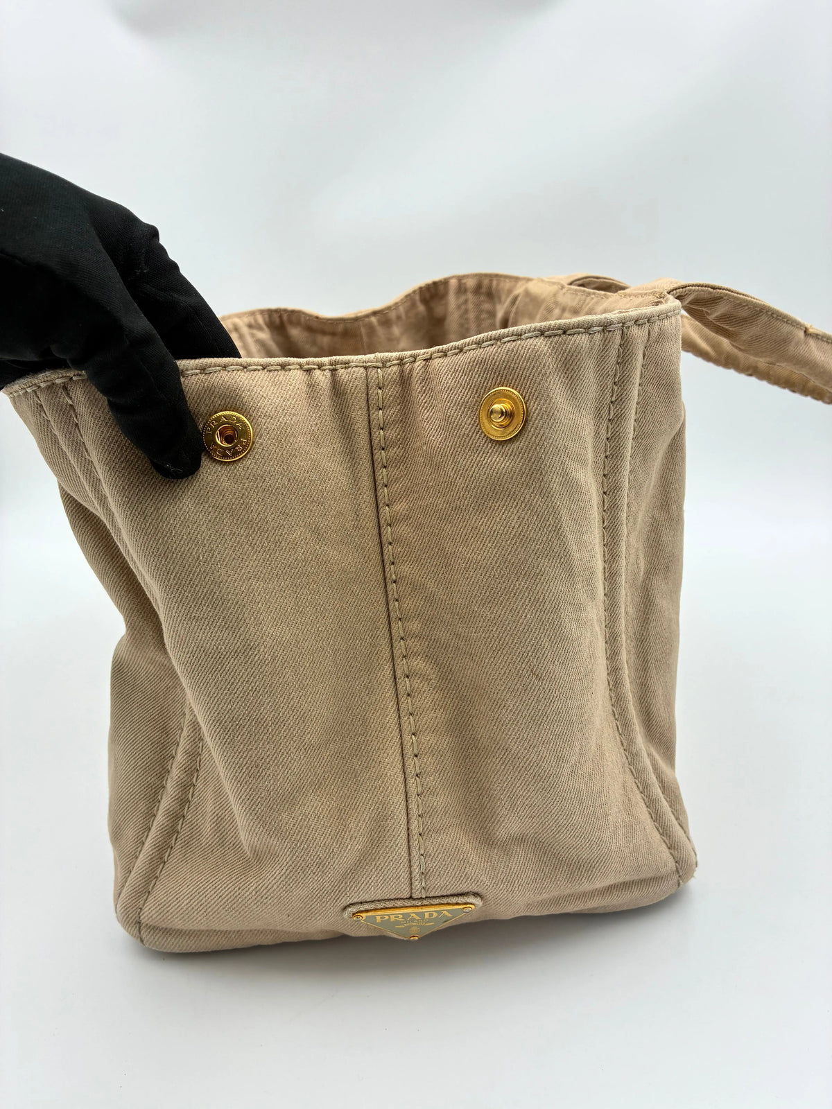 Preloved | Prada Canapa Totebag Håndtaske i Beige Canvas Prada