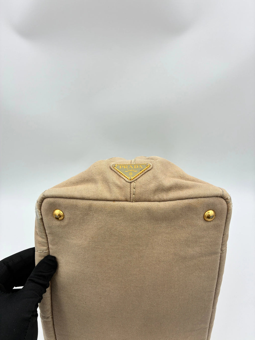 Preloved | Prada Canapa Totebag Håndtaske i Beige Canvas Prada
