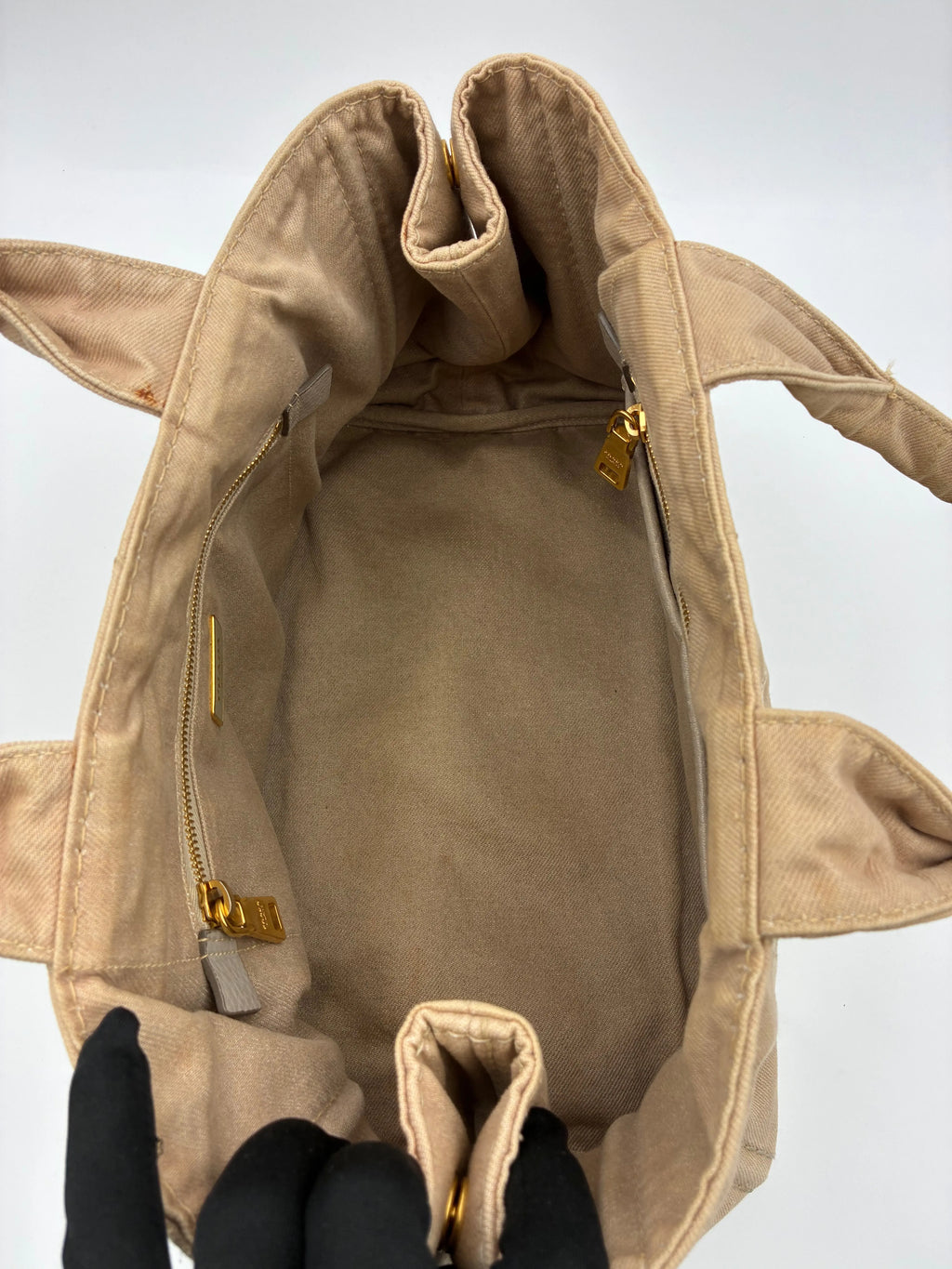 Preloved | Prada Canapa Totebag Håndtaske i Beige Canvas Prada