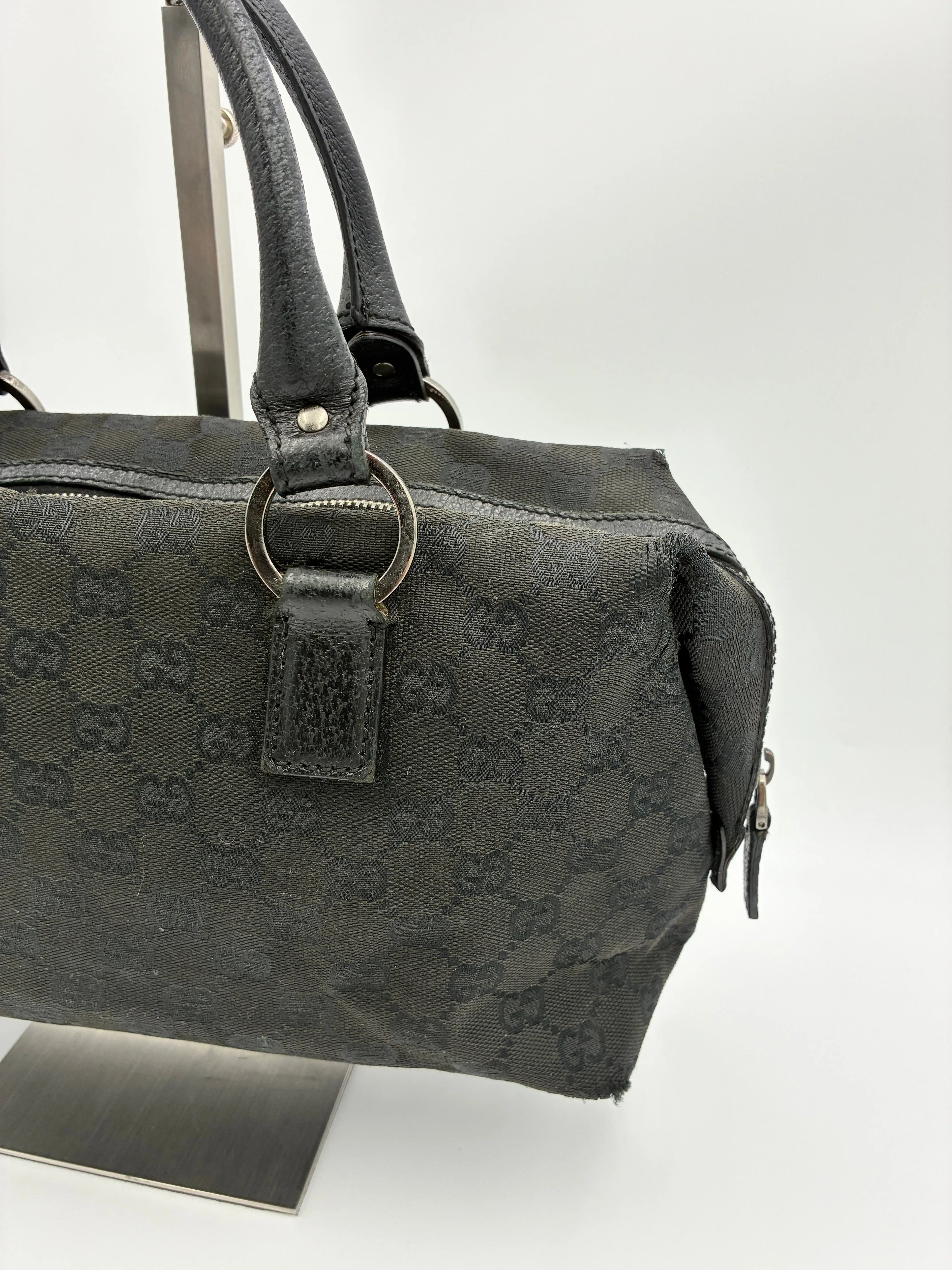 Preloved | Gucci GG Monogram Håndtaske i Sort Canvas Gucci