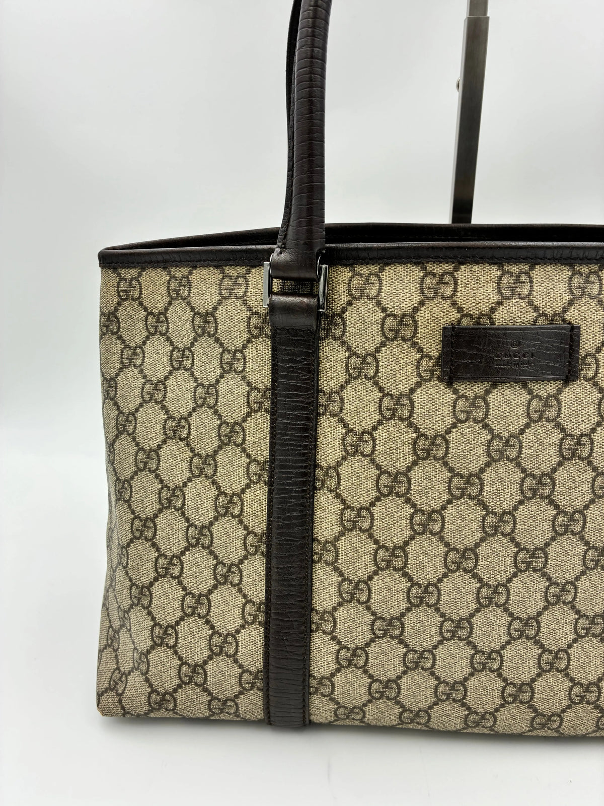 Preloved | Gucci GG Supreme Monogram Totebag Håndtaske i Brun Canvas Gucci