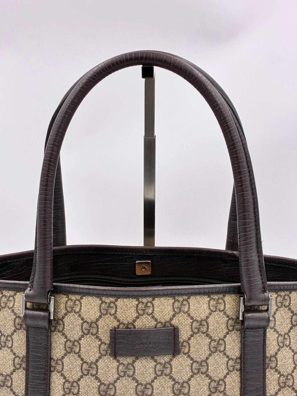 Preloved | Gucci GG Supreme Monogram Totebag Håndtaske i Brun Canvas Gucci