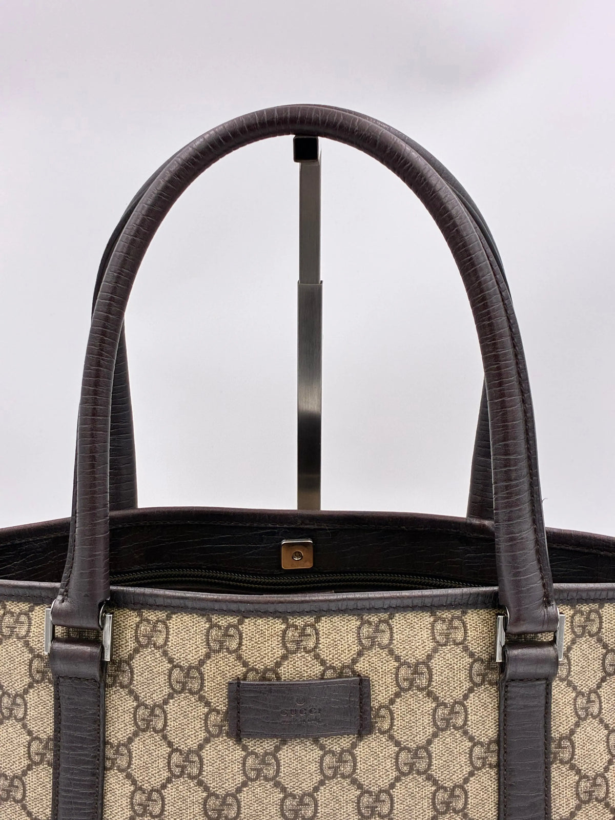Preloved | Gucci GG Supreme Monogram Totebag Håndtaske i Brun Canvas Gucci