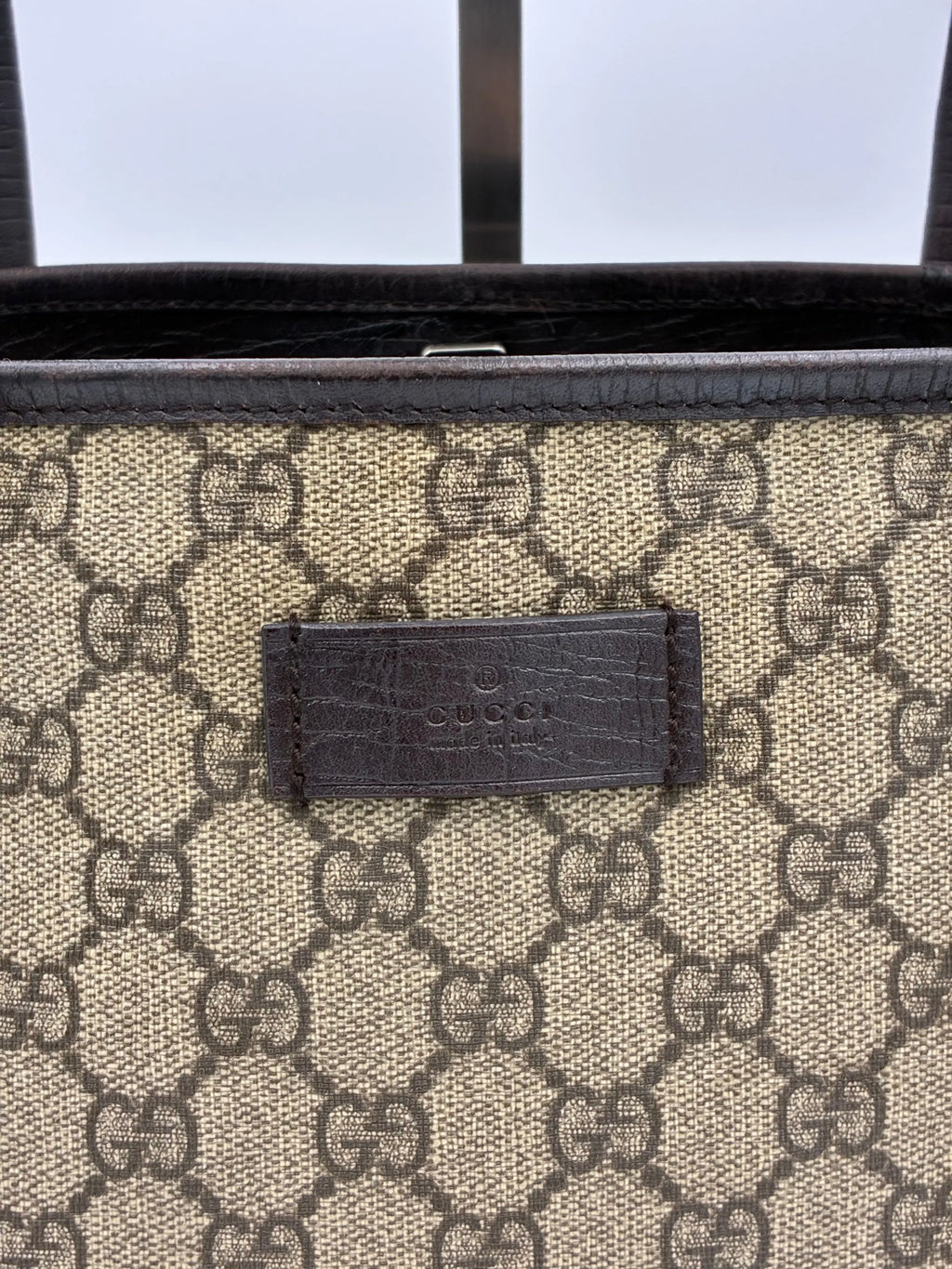 Preloved | Gucci GG Supreme Monogram Totebag Håndtaske i Brun Canvas Gucci