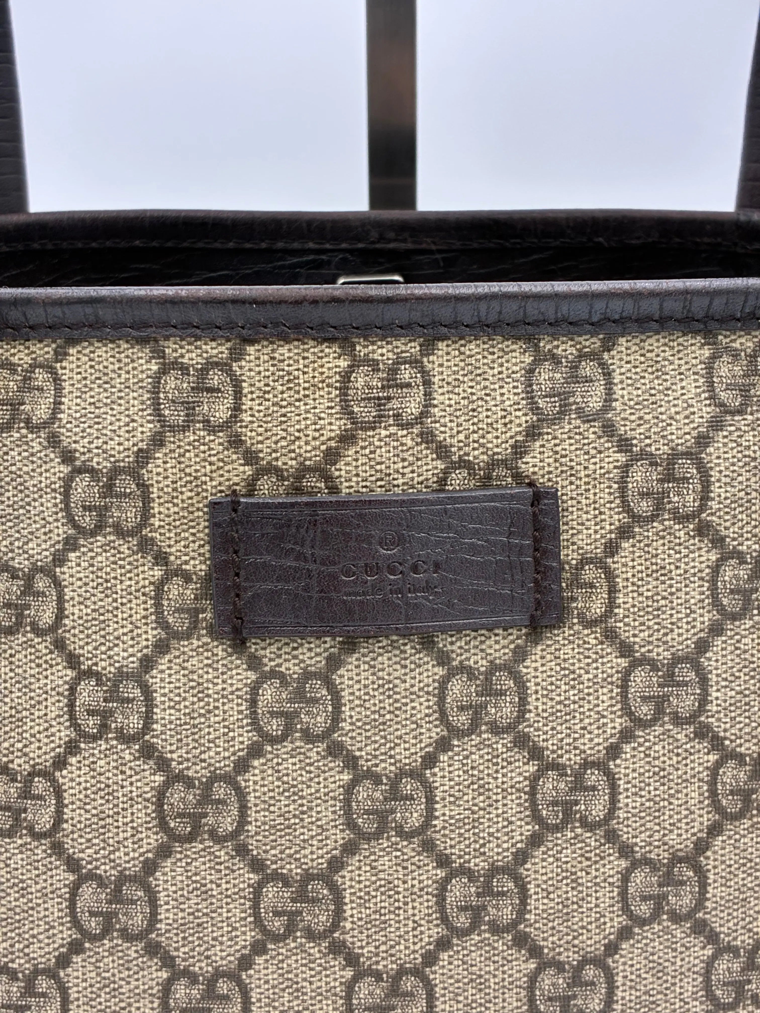 Preloved | Gucci GG Supreme Monogram Totebag Håndtaske i Brun Canvas Gucci