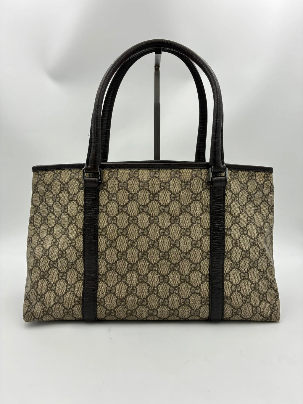 Preloved | Gucci GG Supreme Monogram Totebag Håndtaske i Brun Canvas Gucci