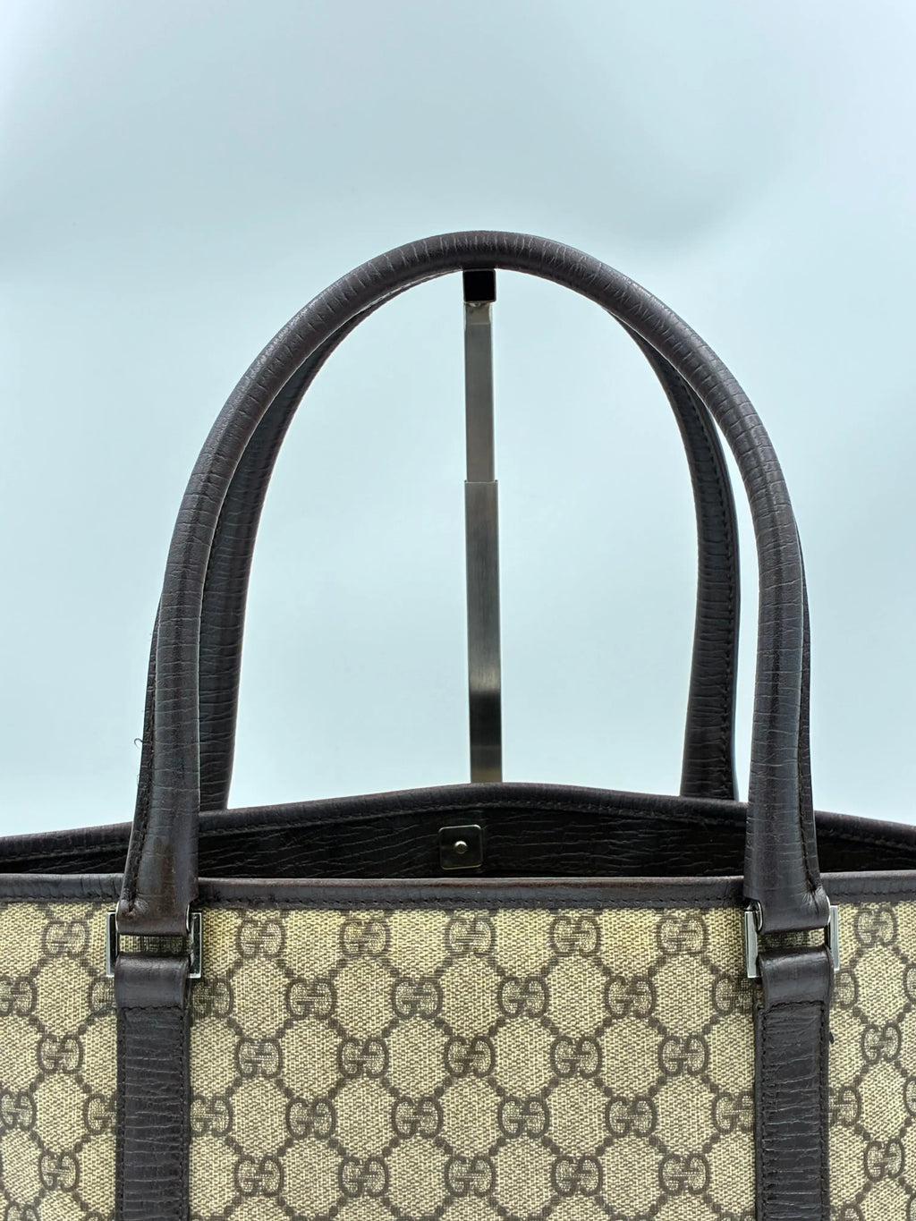 Preloved | Gucci GG Supreme Monogram Totebag Håndtaske i Brun Canvas Gucci