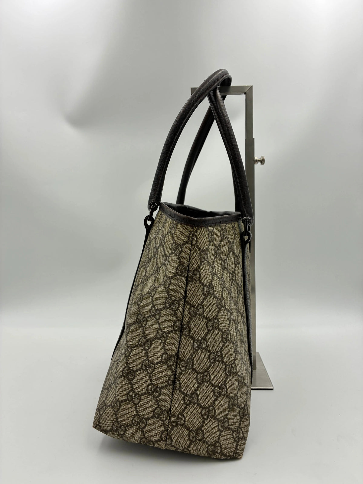 Preloved | Gucci GG Supreme Monogram Totebag Håndtaske i Brun Canvas Gucci