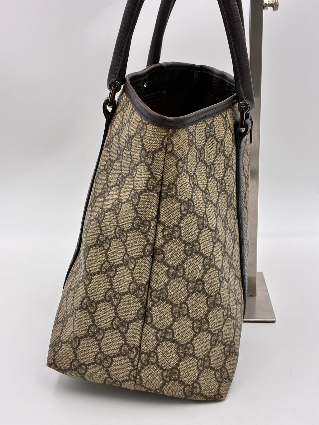 Preloved | Gucci GG Supreme Monogram Totebag Håndtaske i Brun Canvas Gucci