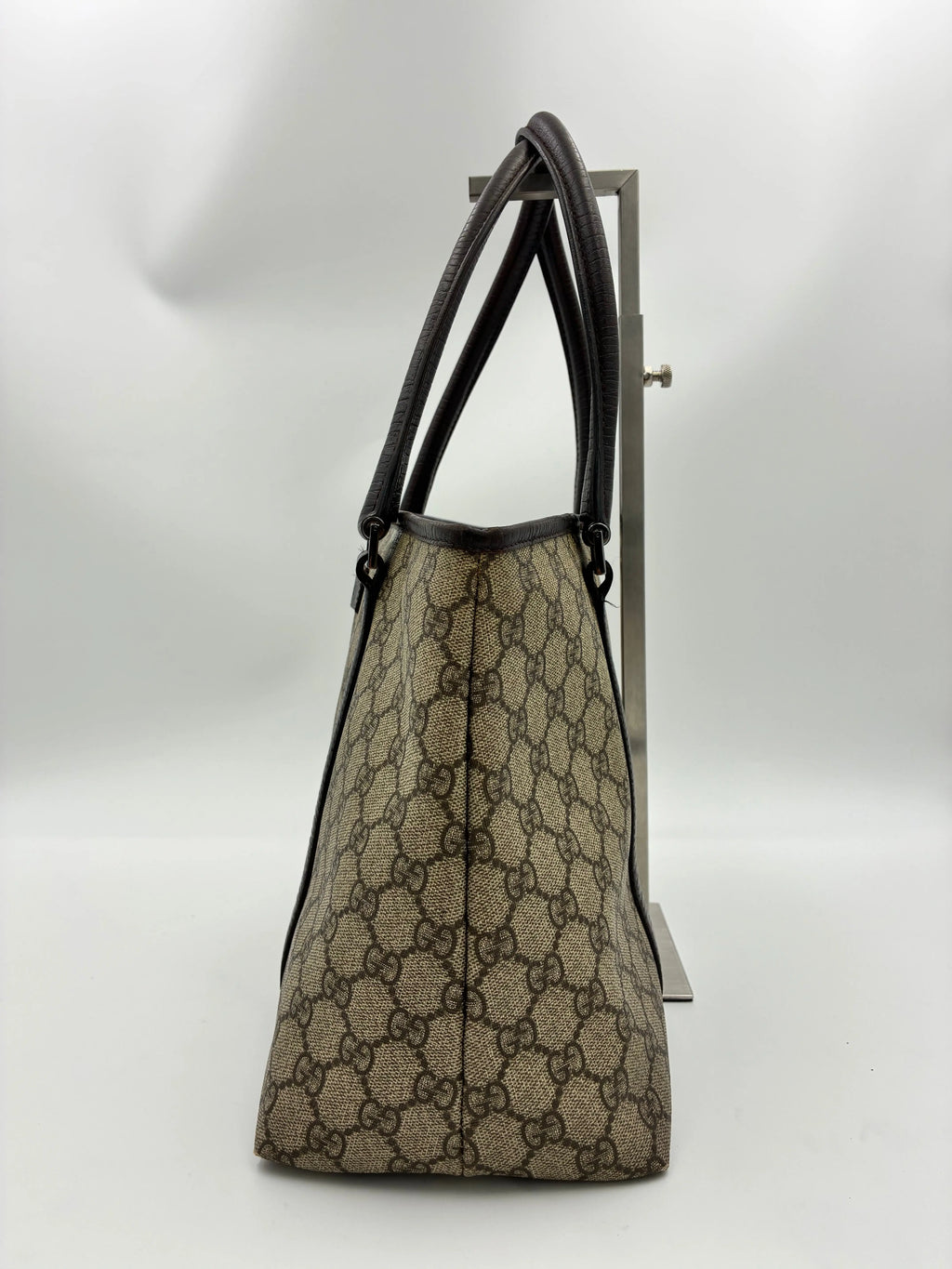 Preloved | Gucci GG Supreme Monogram Totebag Håndtaske i Brun Canvas Gucci