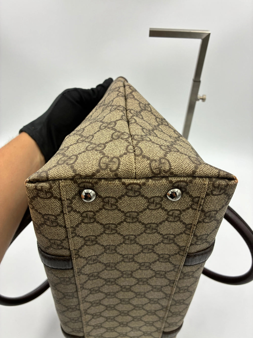 Preloved | Gucci GG Supreme Monogram Totebag Håndtaske i Brun Canvas Gucci