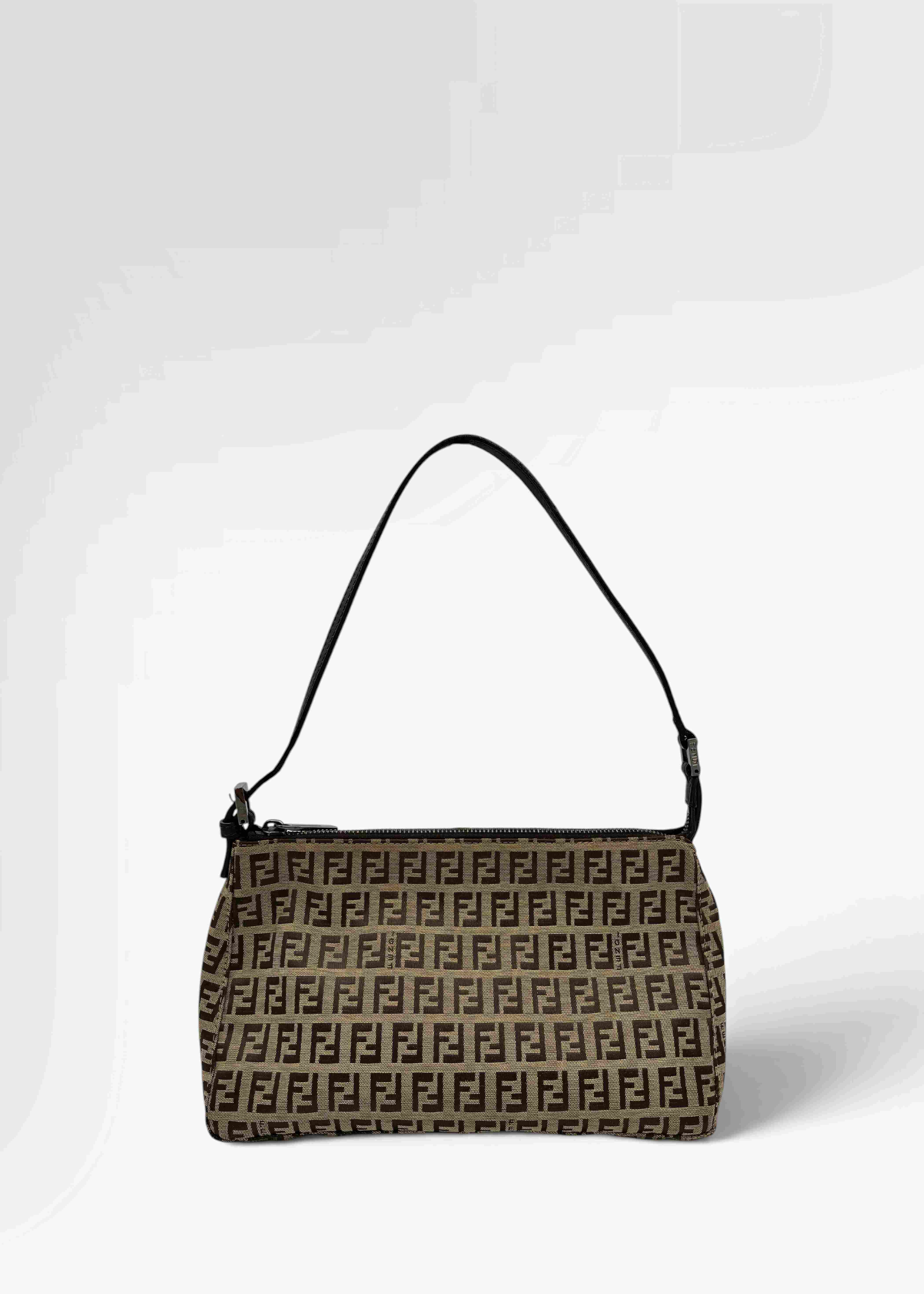 Preloved | Fendi Zucca Monogram Skuldertaske i Brun Canvas Fendi