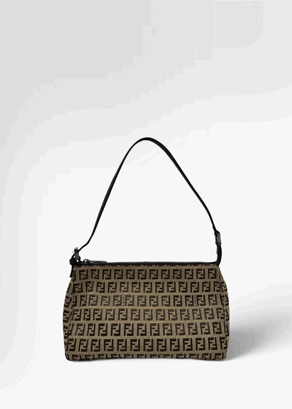 Preloved | Fendi Zucca Monogram Skuldertaske i Brun Canvas Fendi
