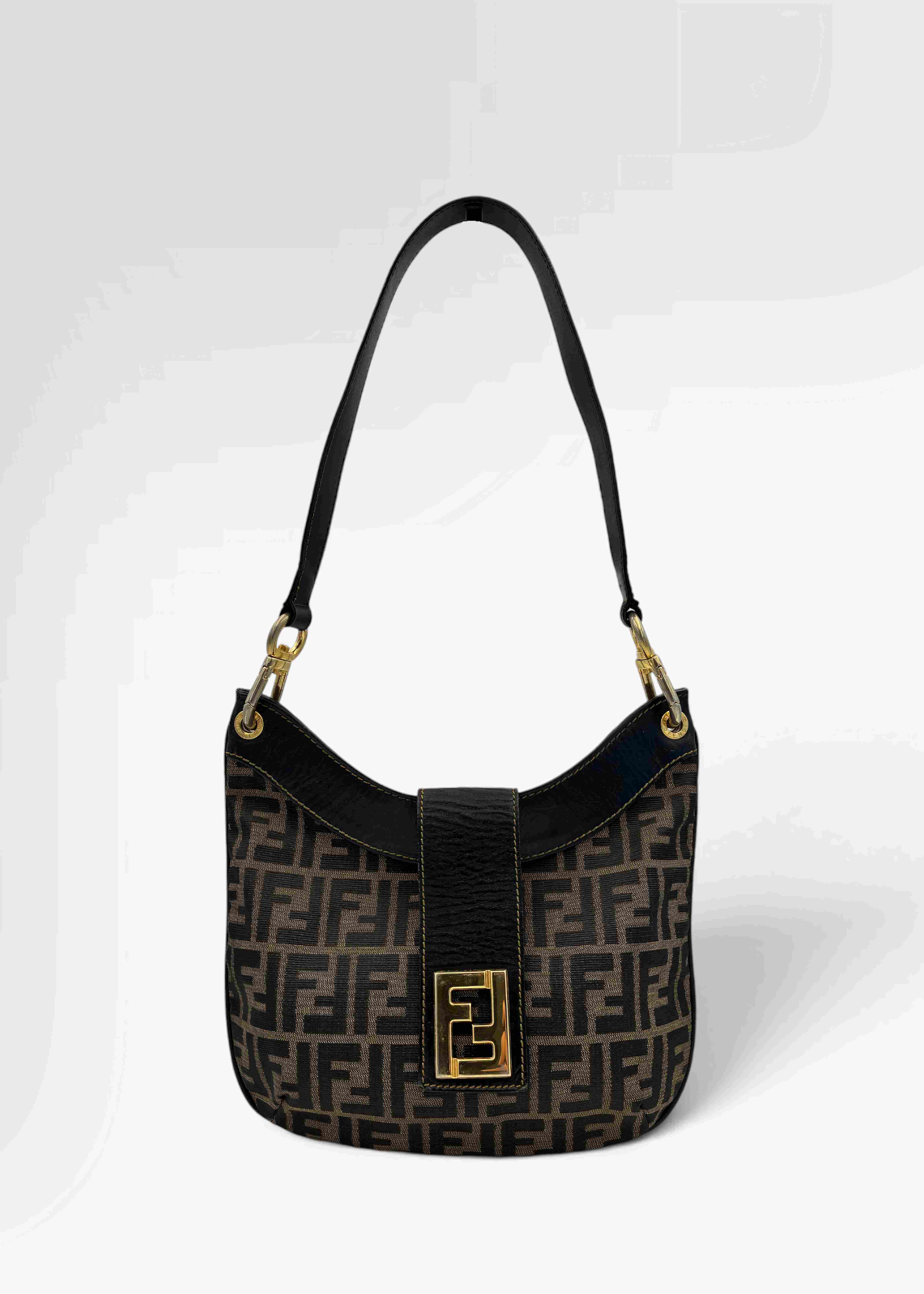 Preloved | Fendi Zucca Monogram Mamma Skuldertaske i Brun Canvas Fendi