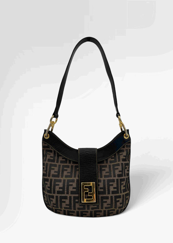 Preloved | Fendi Zucca Monogram Mamma Skuldertaske i Brun Canvas Fendi