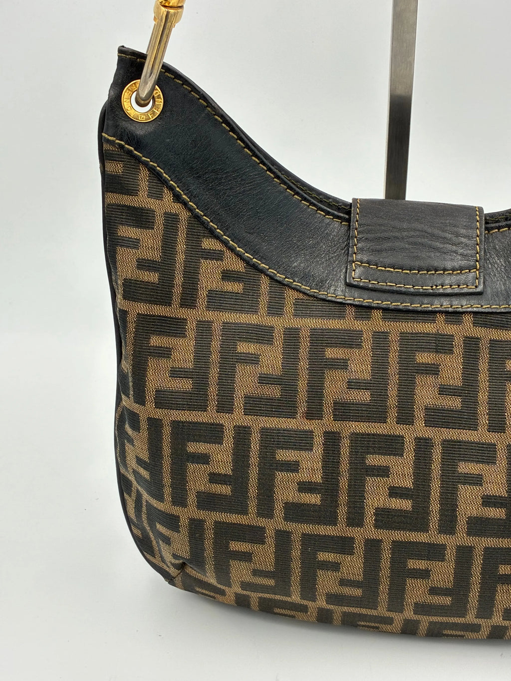 Preloved | Fendi Zucca Monogram Mamma Skuldertaske i Brun Canvas Fendi