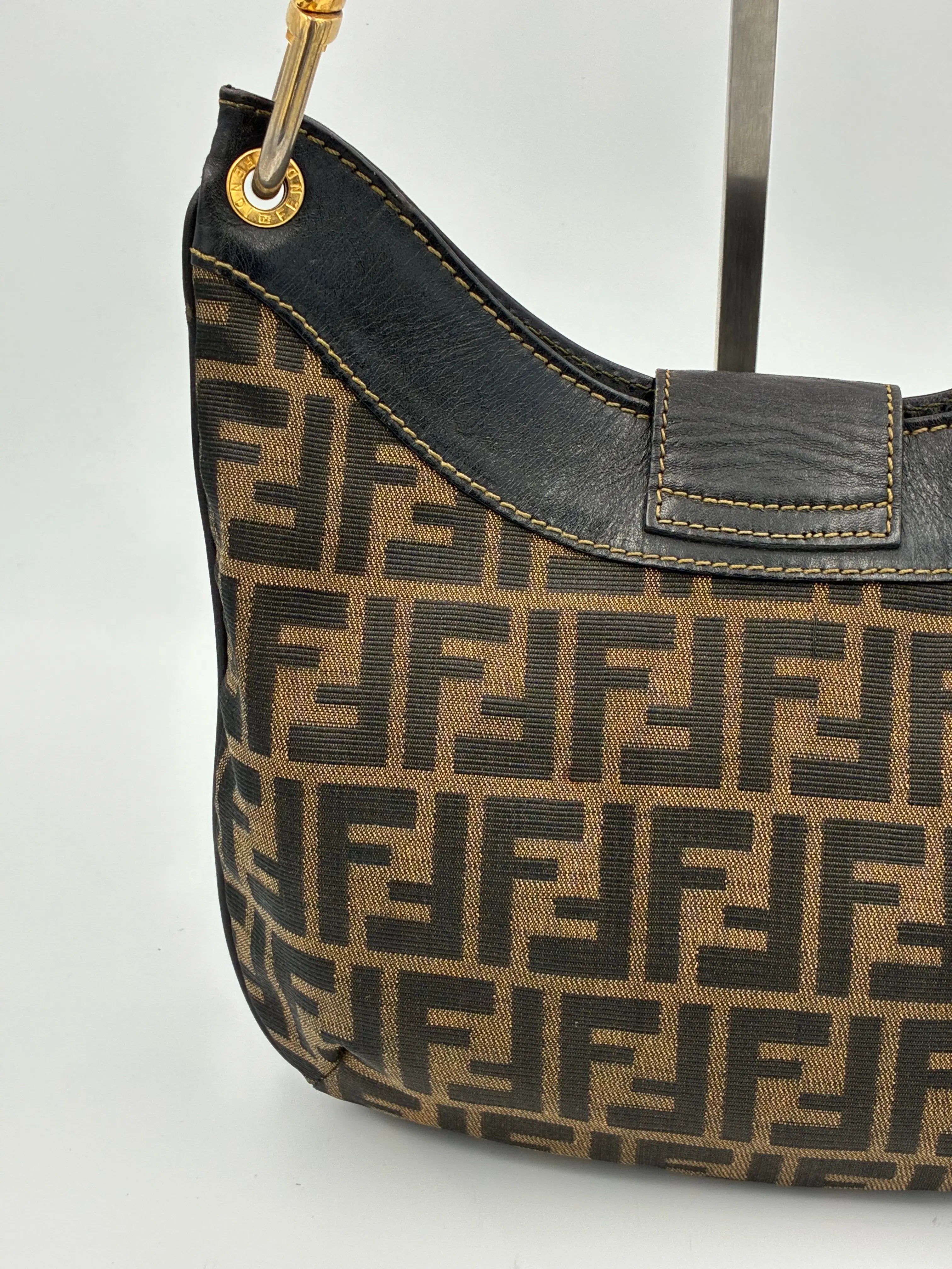 Preloved | Fendi Zucca Monogram Mamma Skuldertaske i Brun Canvas Fendi