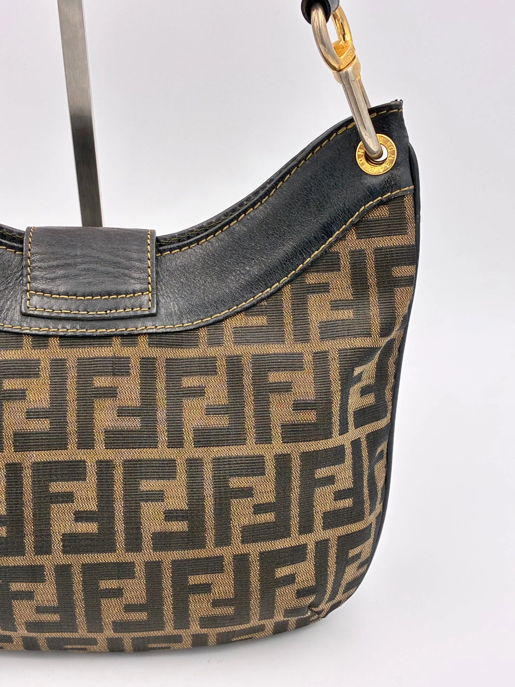 Preloved | Fendi Zucca Monogram Mamma Skuldertaske i Brun Canvas Fendi